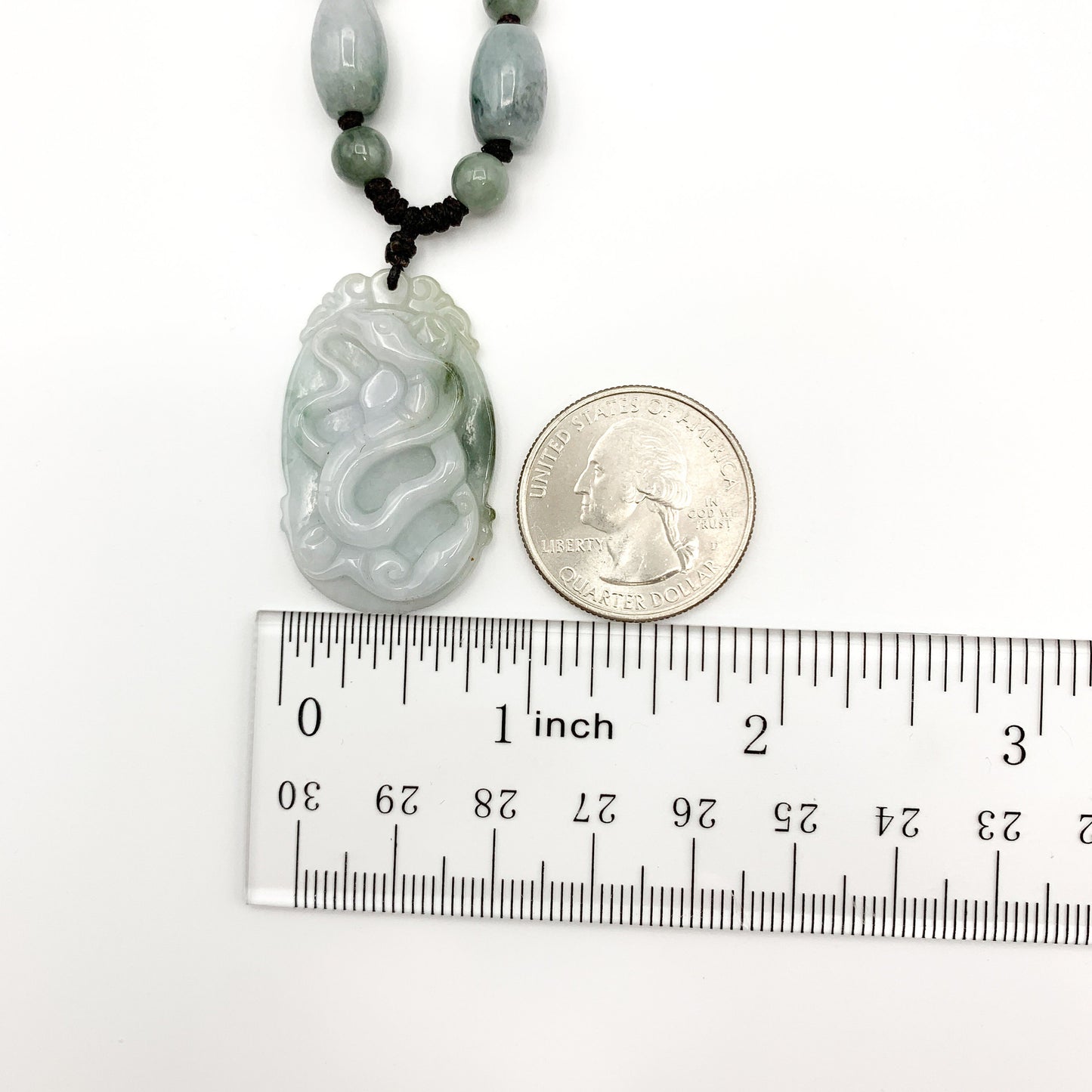 Jadeite Jade Snake Chinese Zodiac Carved Pendant Necklace, - AriaDesignCollection