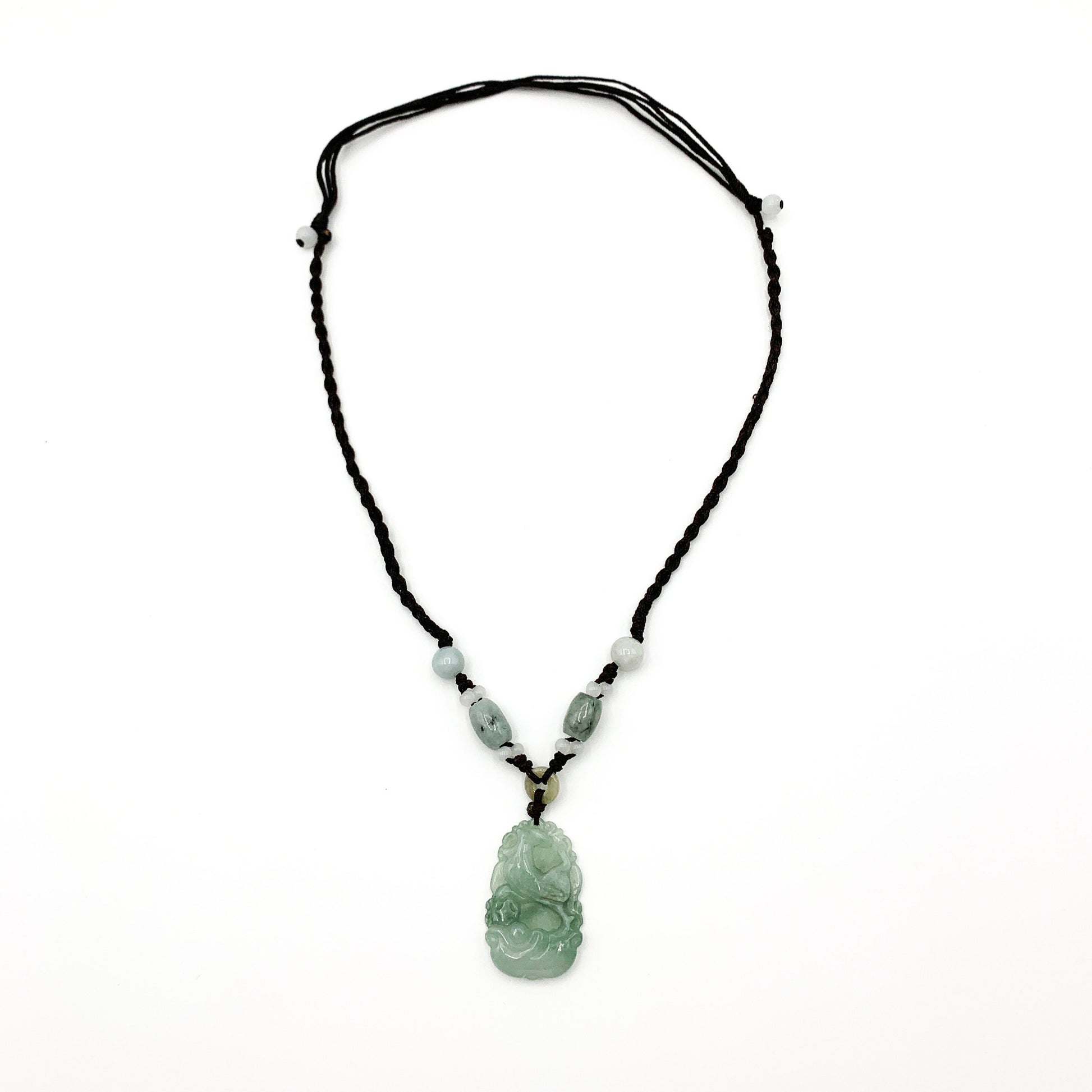 Jadeite Jade Rooster Chicken Chinese Zodiac Carved Rustic Pendant Necklace, YW-0110-1646245863 - AriaDesignCollection