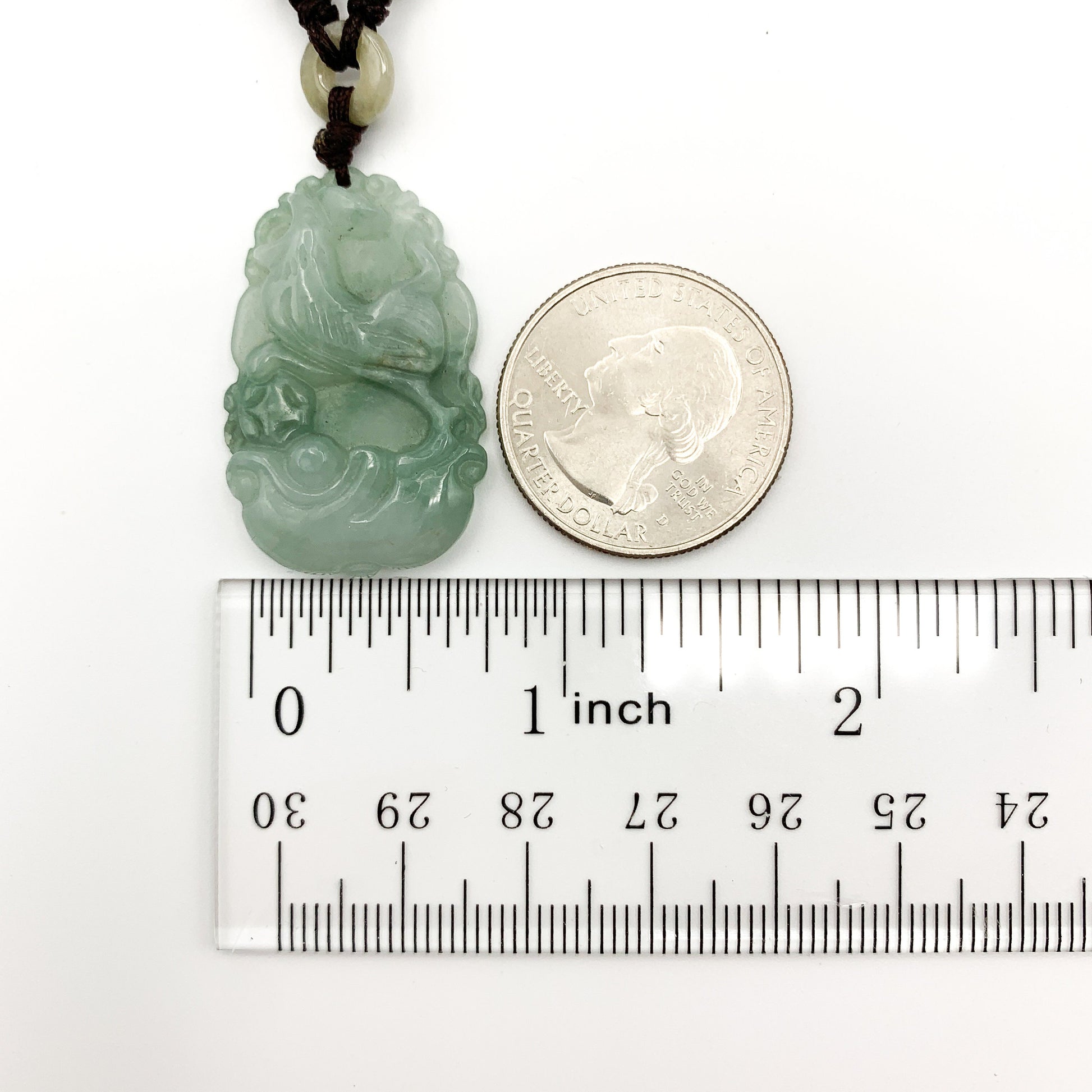 Jadeite Jade Rooster Chicken Chinese Zodiac Carved Rustic Pendant Necklace, YW-0110-1646245863 - AriaDesignCollection