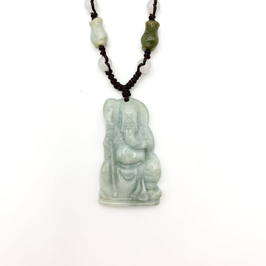 Jadeite Jade Fortune God Carved Pendant, YW-0110-1646246945 - AriaDesignCollection