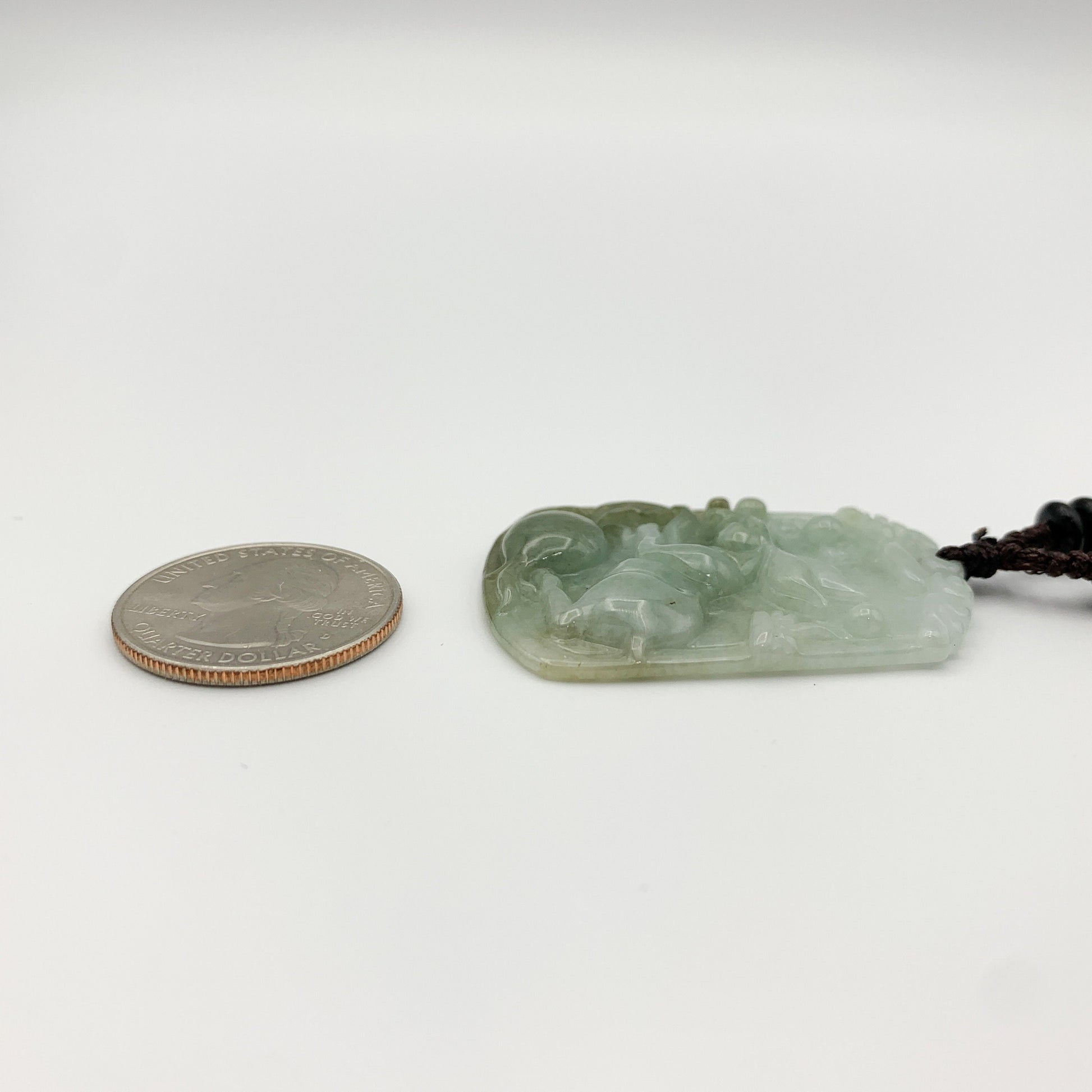 Jadeite Jade Rabbit Chinese Zodiac Carved Pendant Necklace, YW-0321-1646162277 - AriaDesignCollection