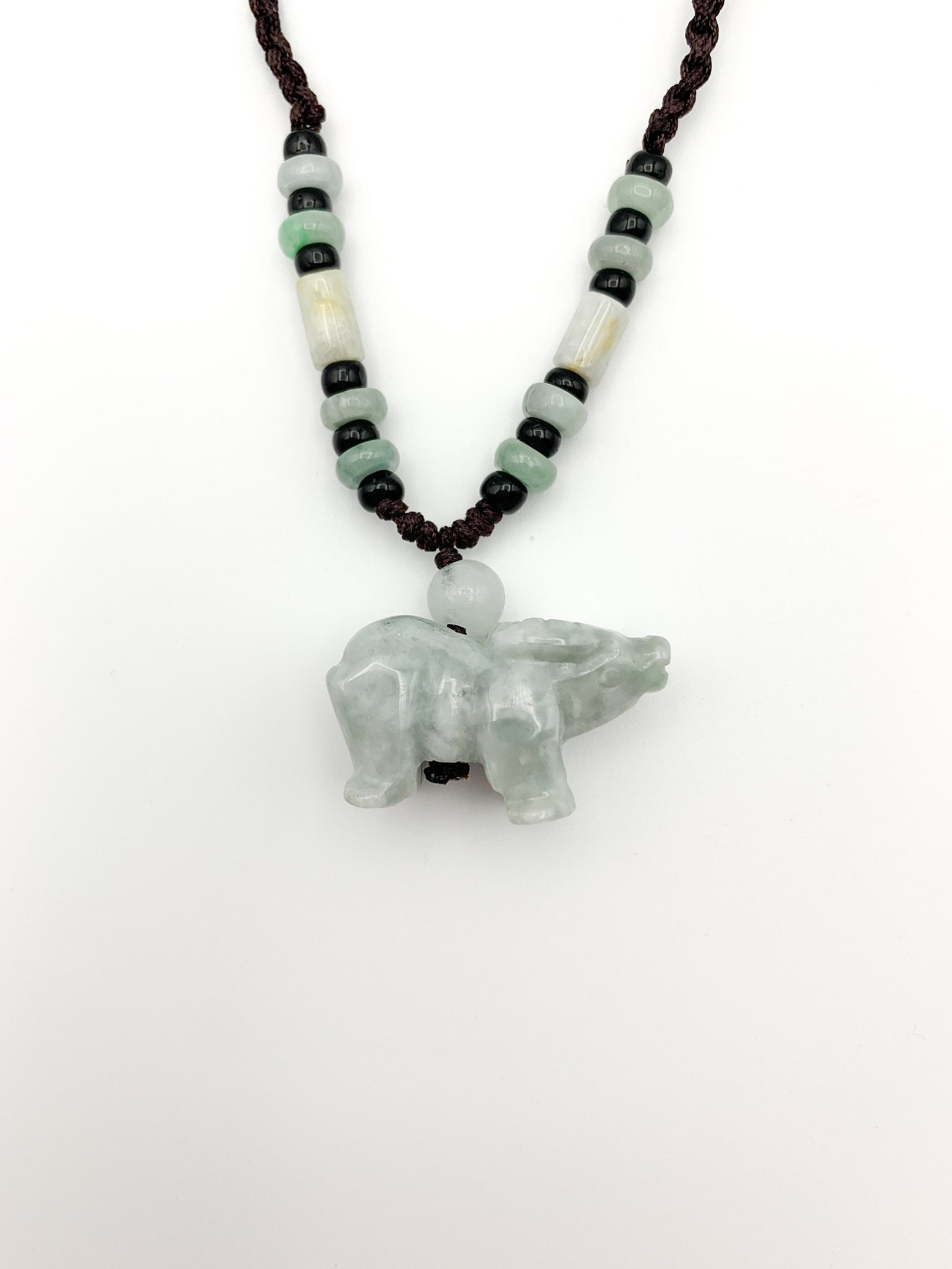 Small Jadeite Jade Ox Bull Cow Chinese Zodiac Carved Pendant Necklace, YW-0321-1646161898 - AriaDesignCollection