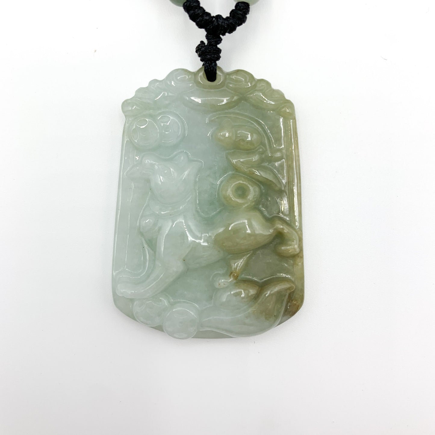 Jadeite Jade Dog Chinese Zodiac Carved Pendant Necklace, YW-0321-1646061450 - AriaDesignCollection