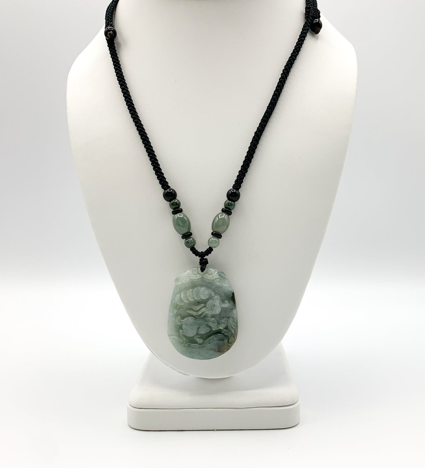 Jadeite Jade Rabbit Chinese Zodiac Carved Pendant Necklace, YW-0321-1645672526 - AriaDesignCollection