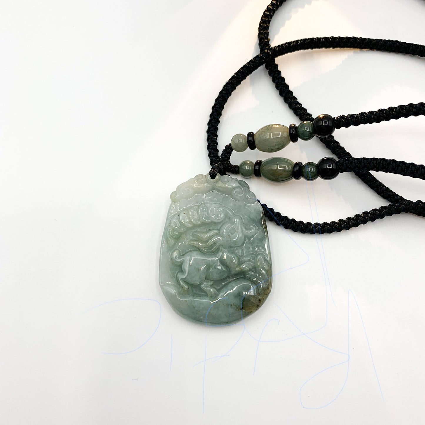 Jadeite Jade Rabbit Chinese Zodiac Carved Pendant Necklace, YW-0321-1645672526 - AriaDesignCollection