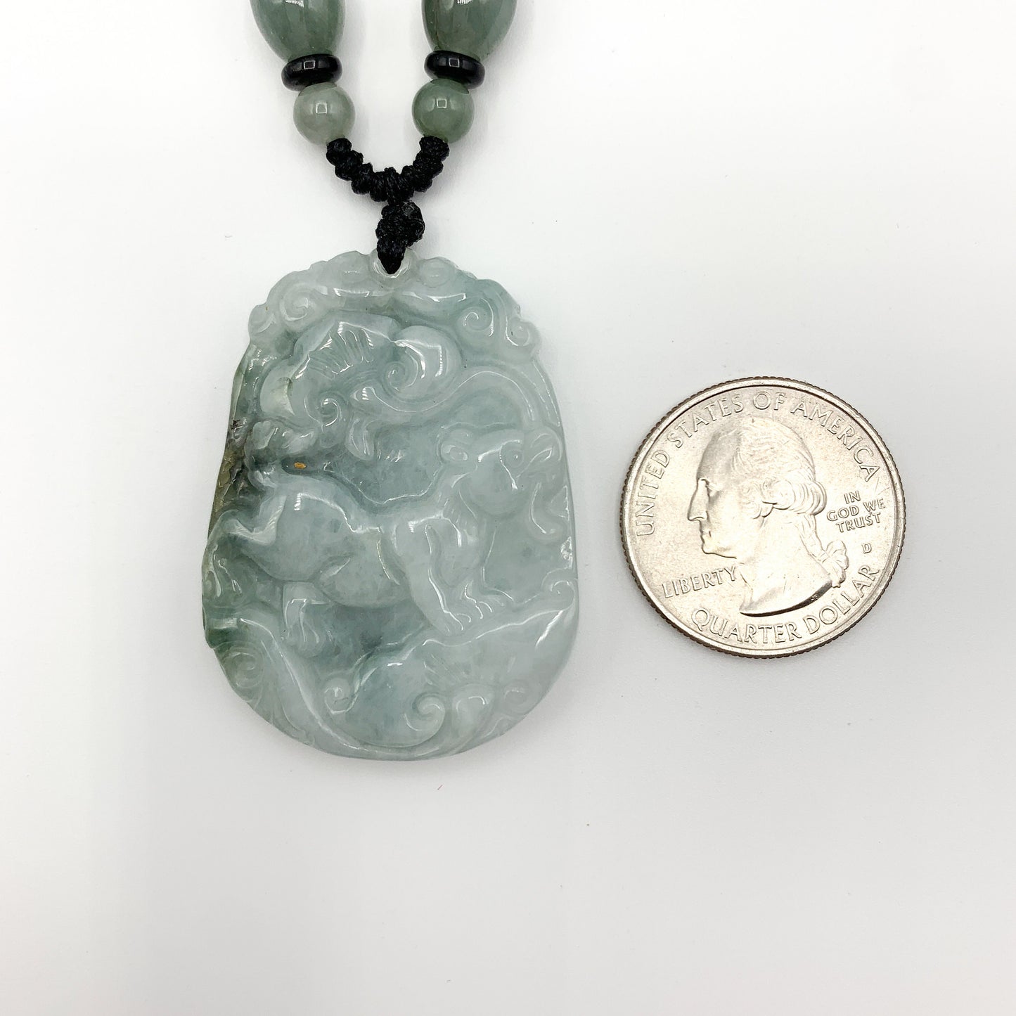 Jadeite Jade Rat Mouse Chinese Zodiac Carved Pendant Necklace, YW-0321-1646061401 - AriaDesignCollection