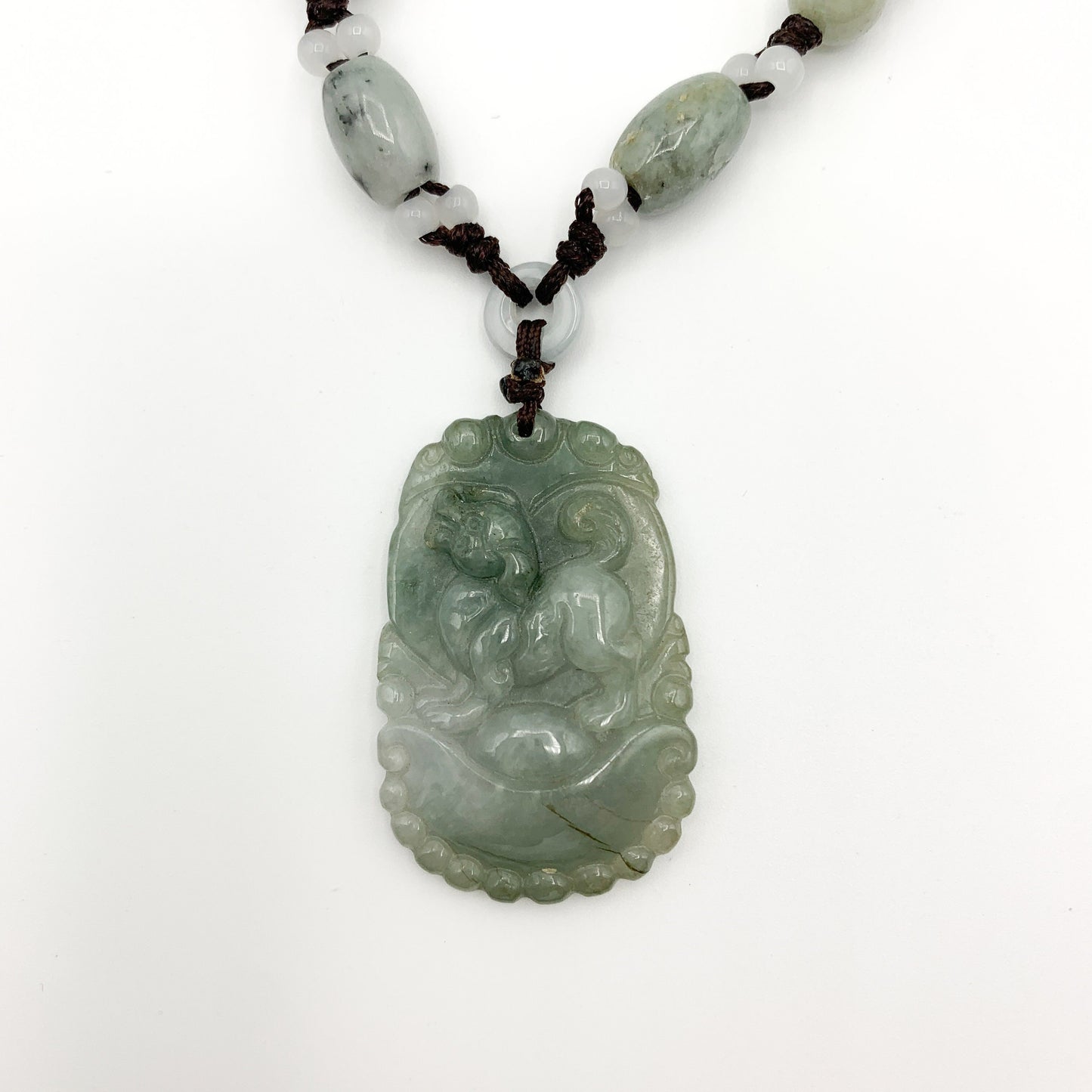 Jadeite Jade Dog Chinese Zodiac Hand Carved Pendant Necklace, YW-0110-1647127335 - AriaDesignCollection