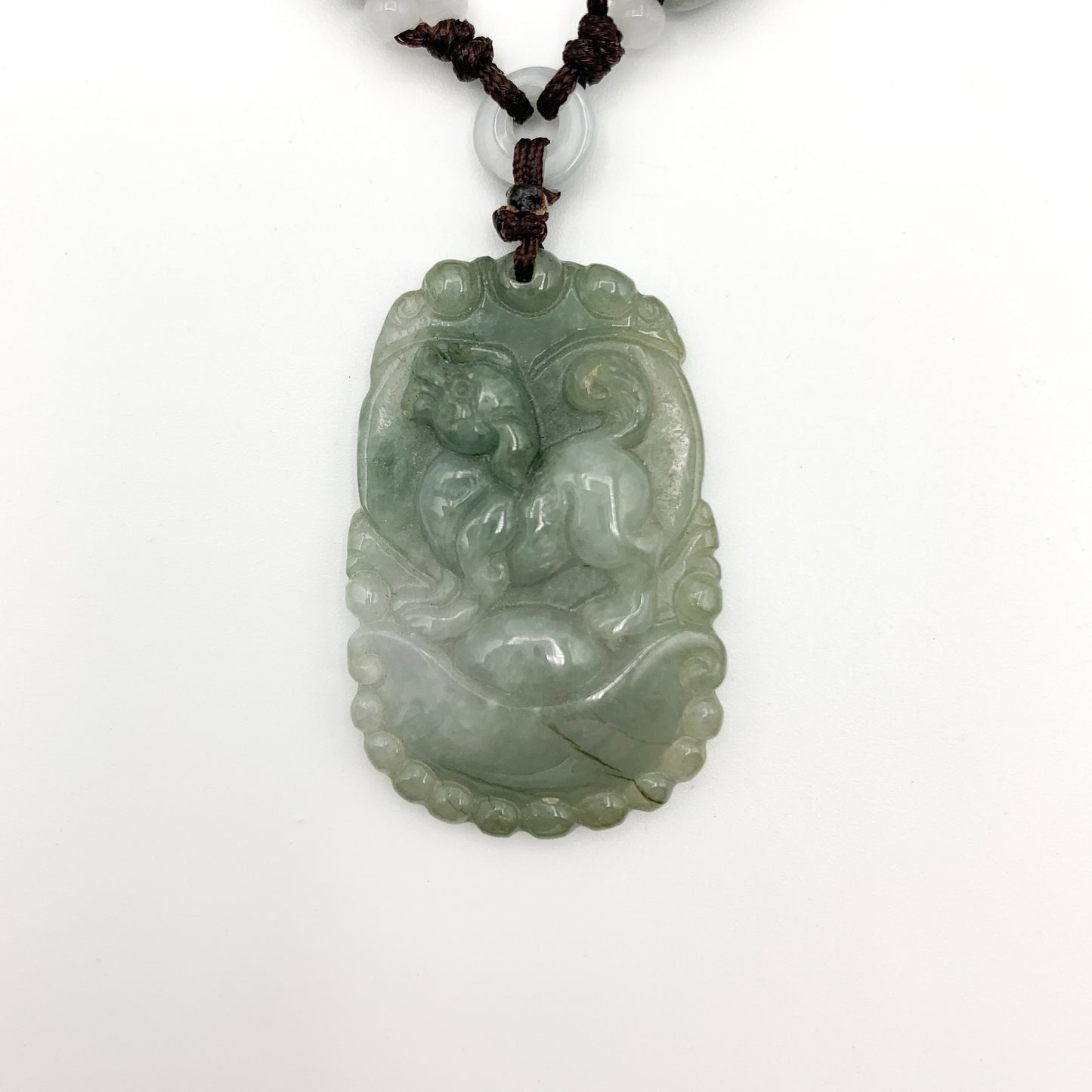 Jadeite Jade Dog Chinese Zodiac Hand Carved Pendant Necklace, YW-0110-1647127335 - AriaDesignCollection