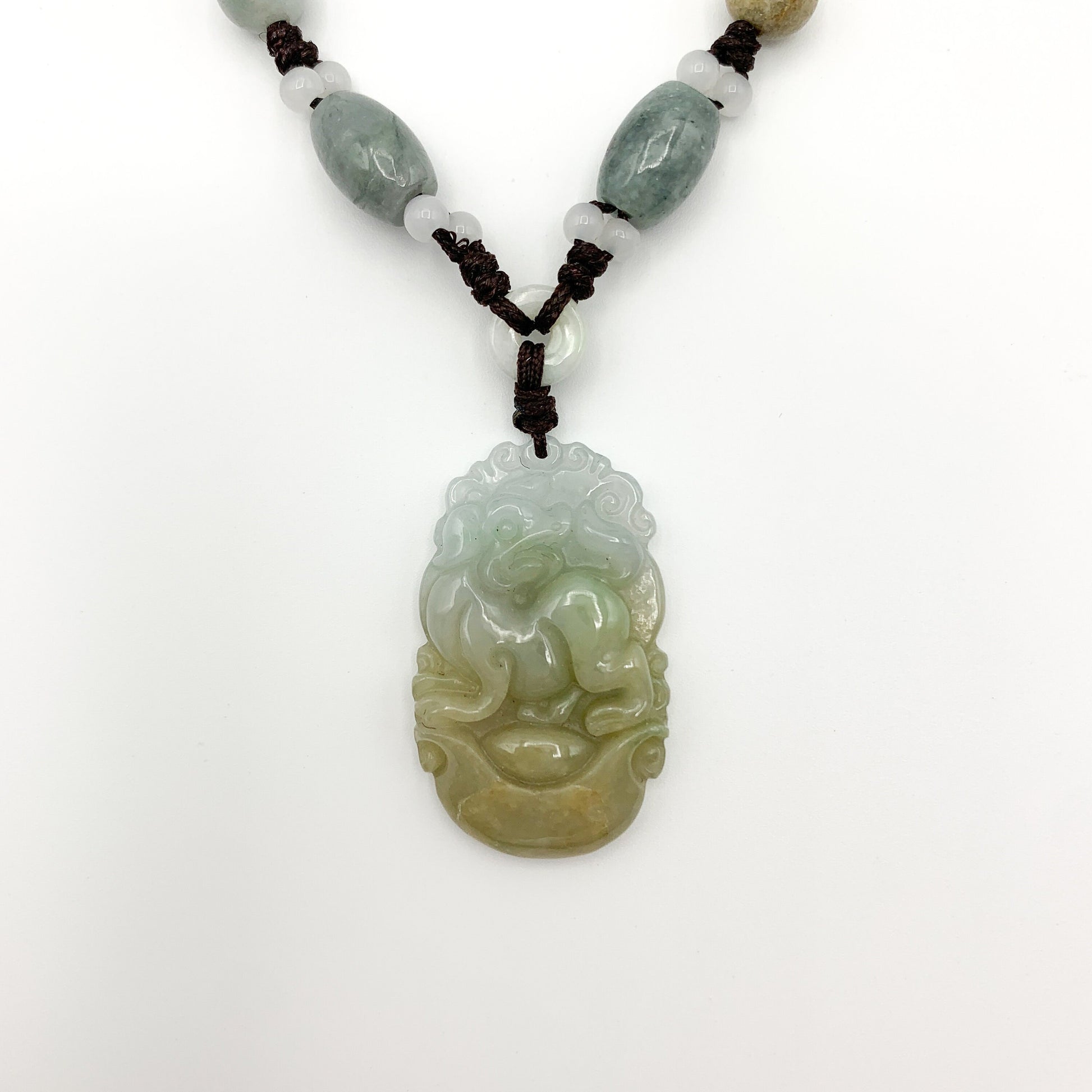 Jadeite Jade Dog Chinese Zodiac Hand Carved Red Pendant Necklace, YW-0110-1647127281 - AriaDesignCollection