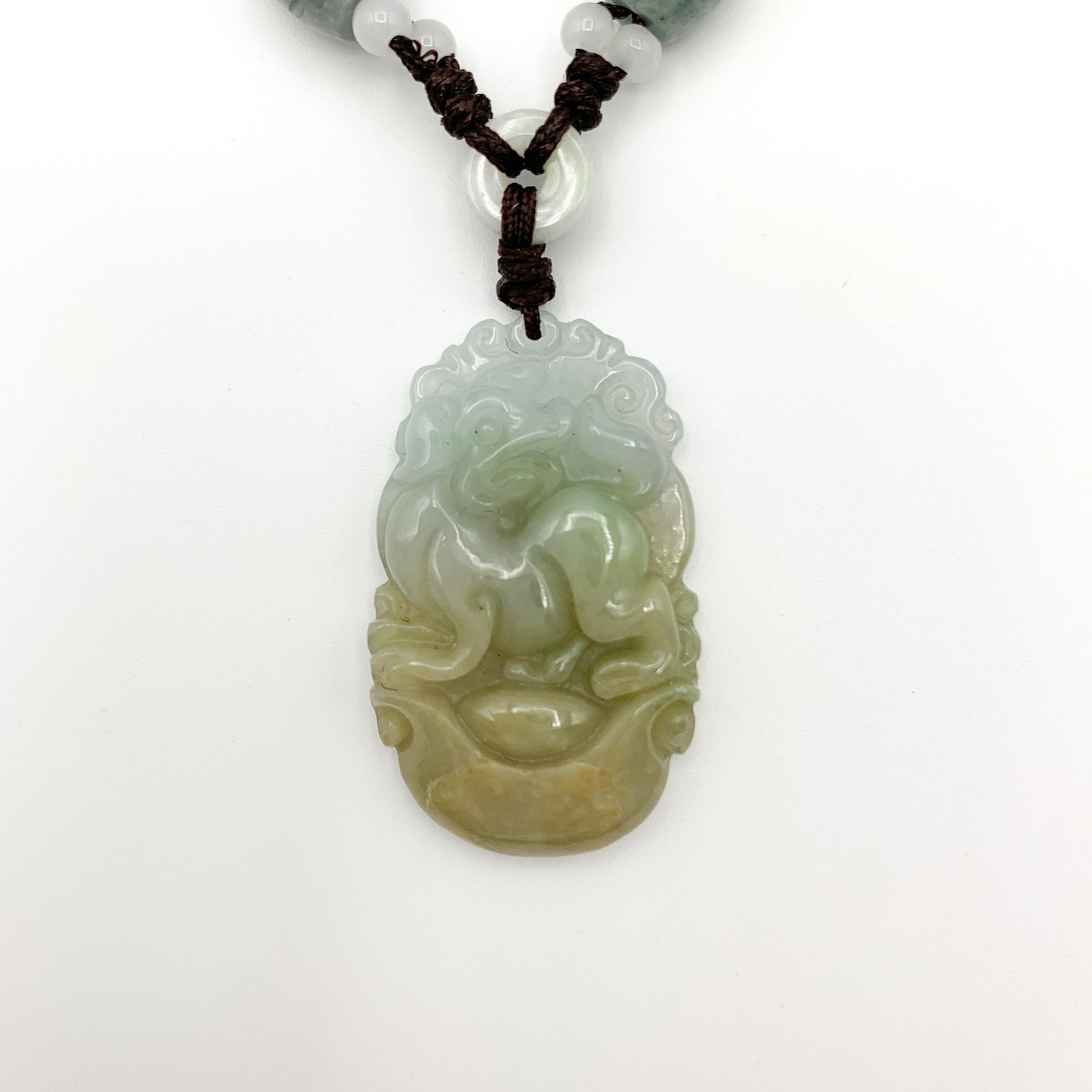 Jadeite Jade Dog Chinese Zodiac Hand Carved Red Pendant Necklace, YW-0110-1647127281 - AriaDesignCollection