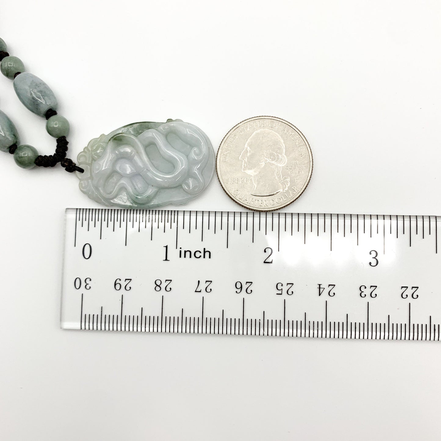 Jadeite Jade Snake Chinese Zodiac Carved Pendant Necklace, - AriaDesignCollection