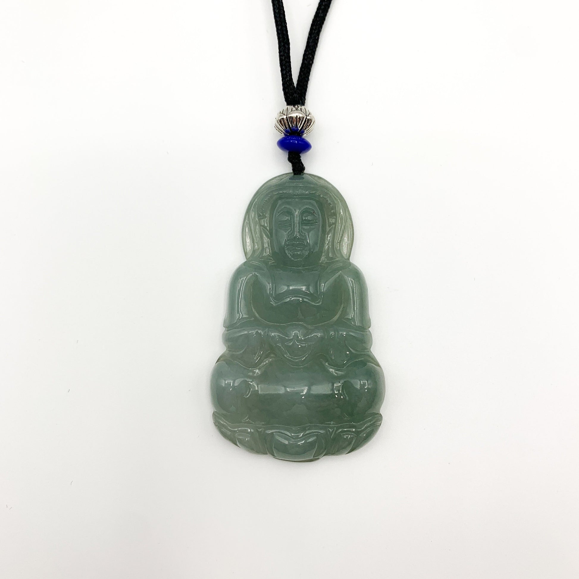 Jadeite Jade Guan Yin Avalokiteshvara Hand Carved Pendant Necklace, YJ-0321-0329835 - AriaDesignCollection