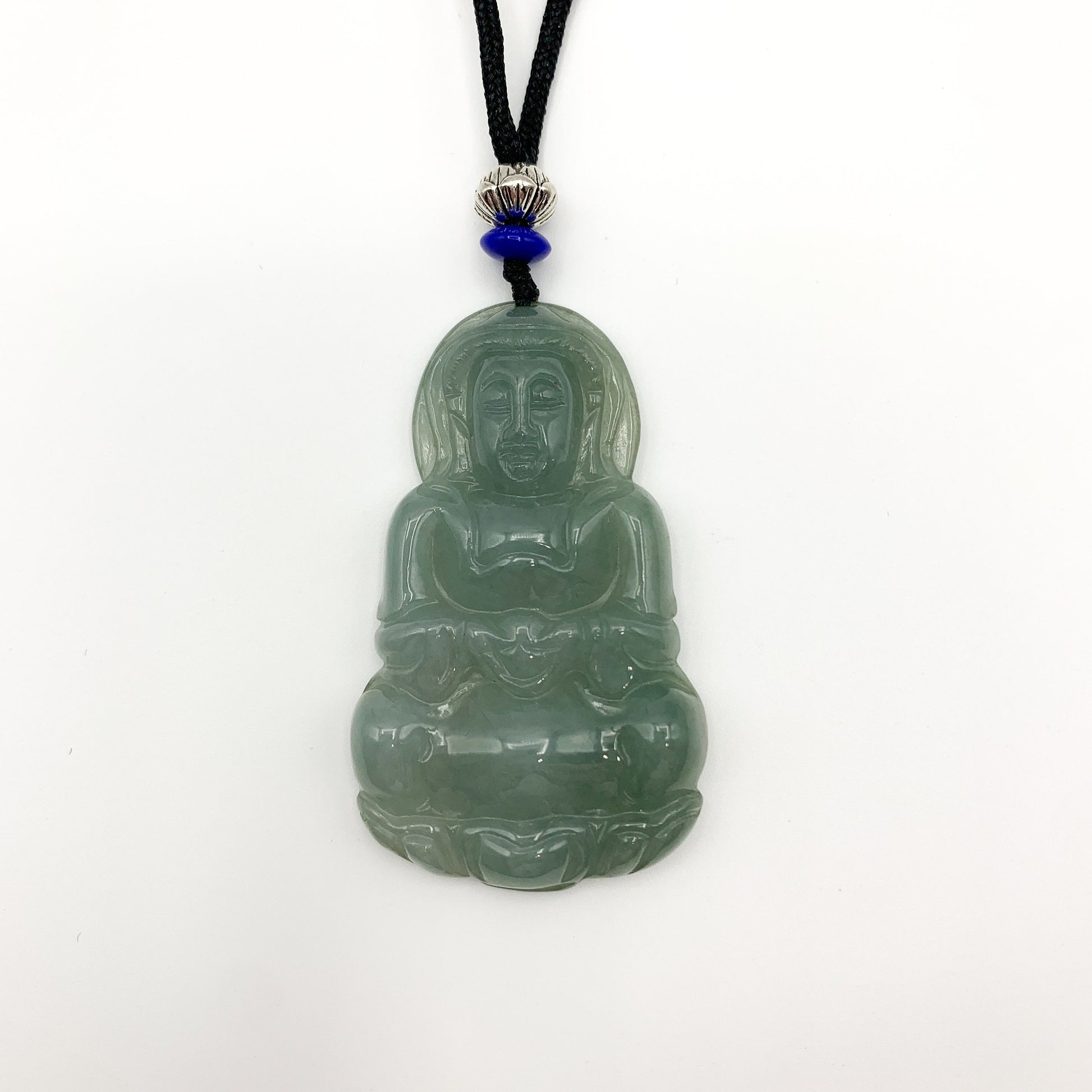 Jadeite Jade Guan Yin Avalokiteshvara Hand Carved Pendant Necklace, YJ-0321-0329835 - AriaDesignCollection