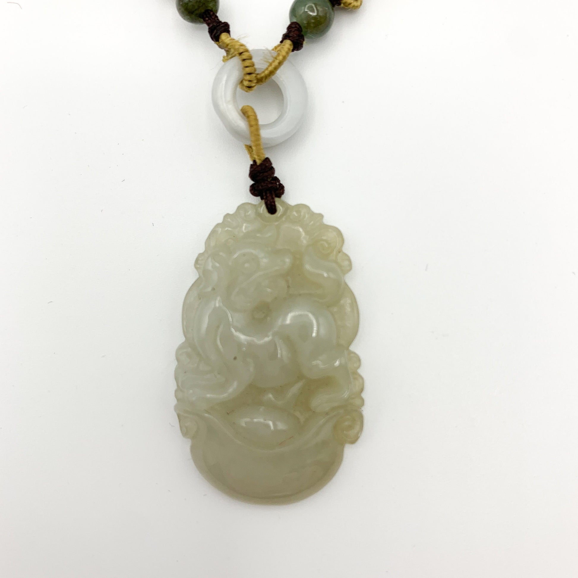 Jadeite Jade Dog Chinese Zodiac Hand Carved Red Pendant Necklace, YW-0110-1647059503 - AriaDesignCollection