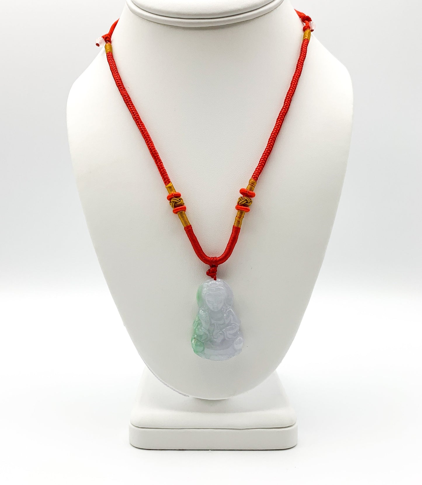 Jadeite Jade Guan Yin Avalokiteshvara Carved Pendant Necklace, YW-0110-1646246847 - AriaDesignCollection