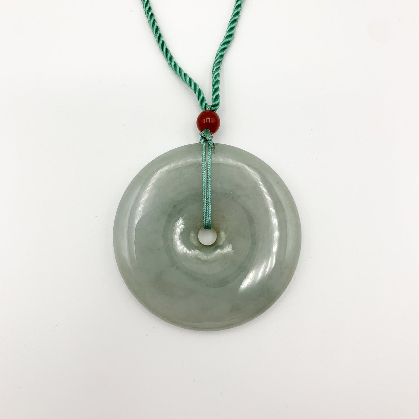 Jadeite Jade Large Circle Donut Carved Necklace, YJ-0321-0327258 - AriaDesignCollection