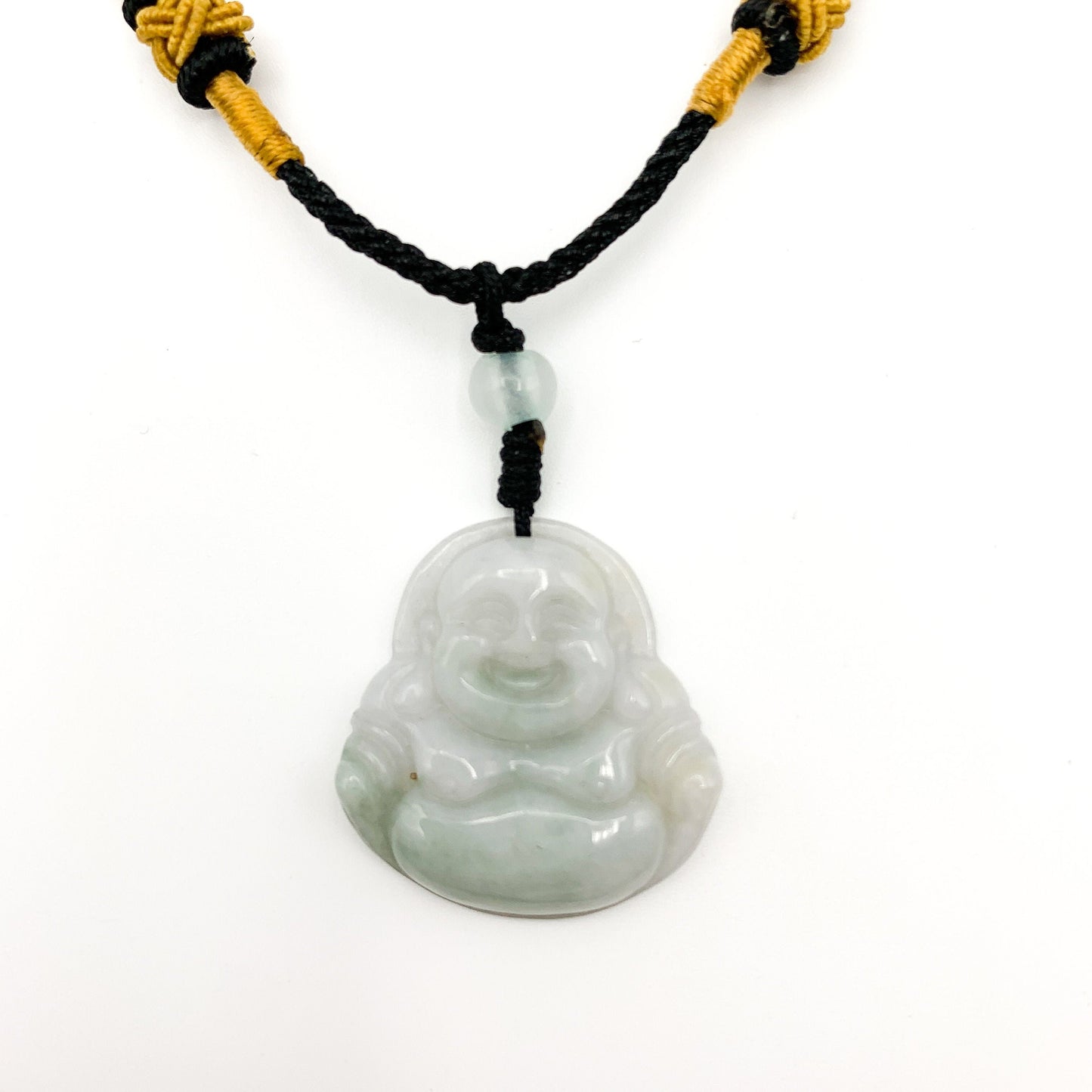Jadeite Jade Buddha Carved Pendant, Happy Laughing Buddha, YW-0110-1646513201 - AriaDesignCollection