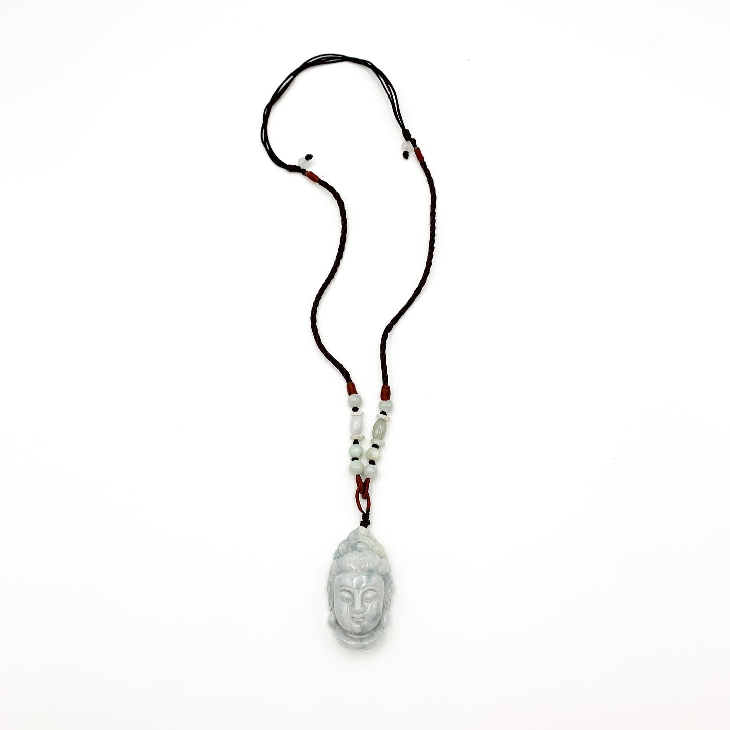 Jadeite Jade Guan Yin Head Carved Pendant Necklace, Jade Quan Am, Jade Kuan Yin, YW-0110-1646848256 - AriaDesignCollection