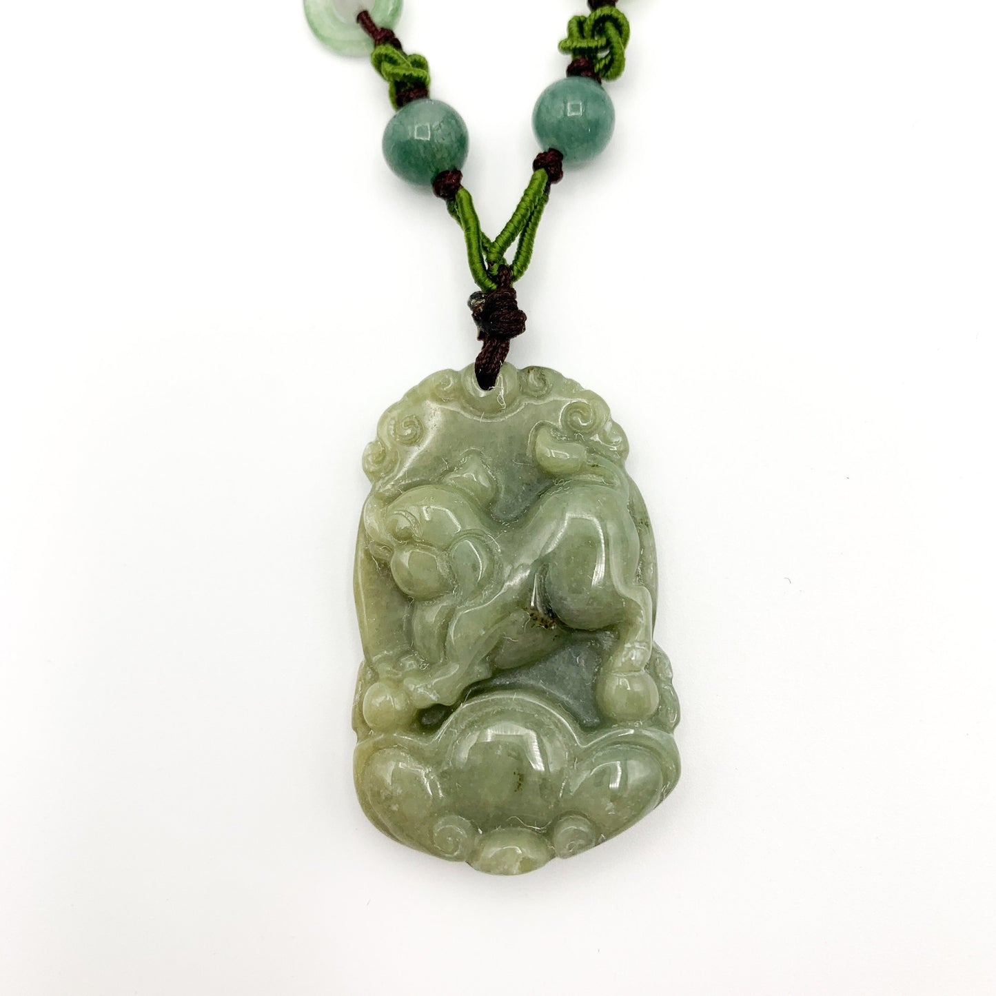 Jadeite Jade Pig Boar Chinese Zodiac Carved Pendant Necklace, YW-0321-1646926297 - AriaDesignCollection
