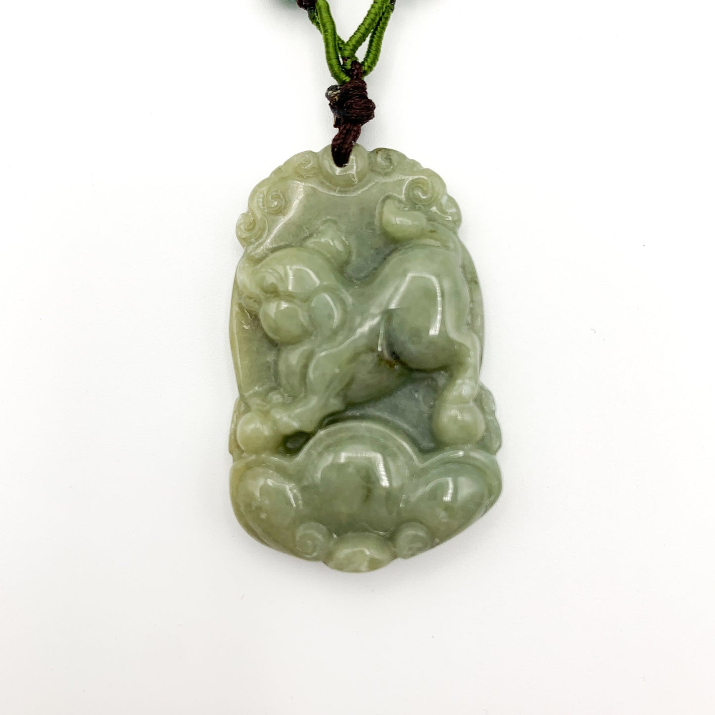 Jadeite Jade Pig Boar Chinese Zodiac Carved Pendant Necklace, YW-0321-1646926297 - AriaDesignCollection