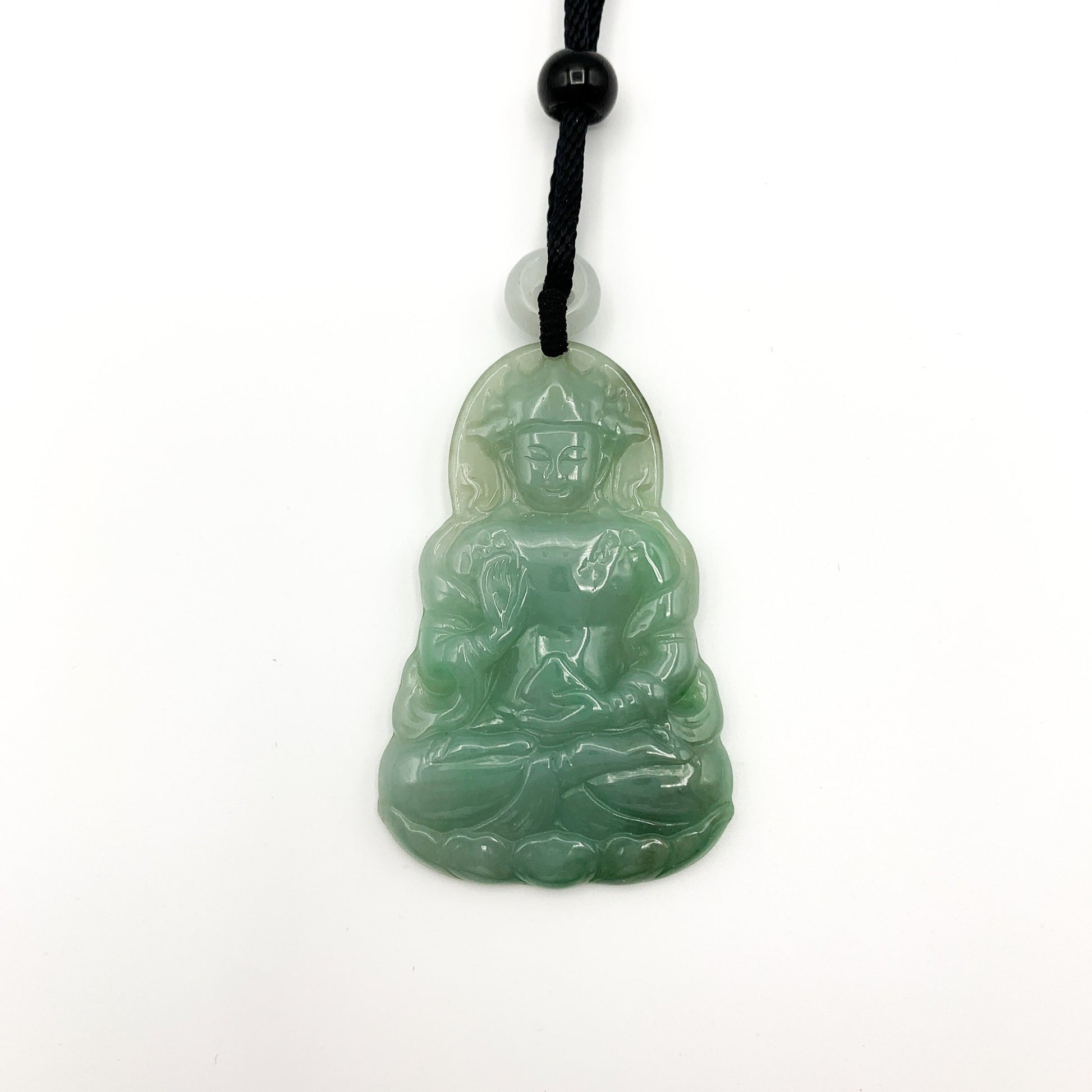 Jadeite Jade Guan Yin Avalokiteshvara Hand Carved Pendant Necklace, Quan Am, YJ-0321-0333242 - AriaDesignCollection
