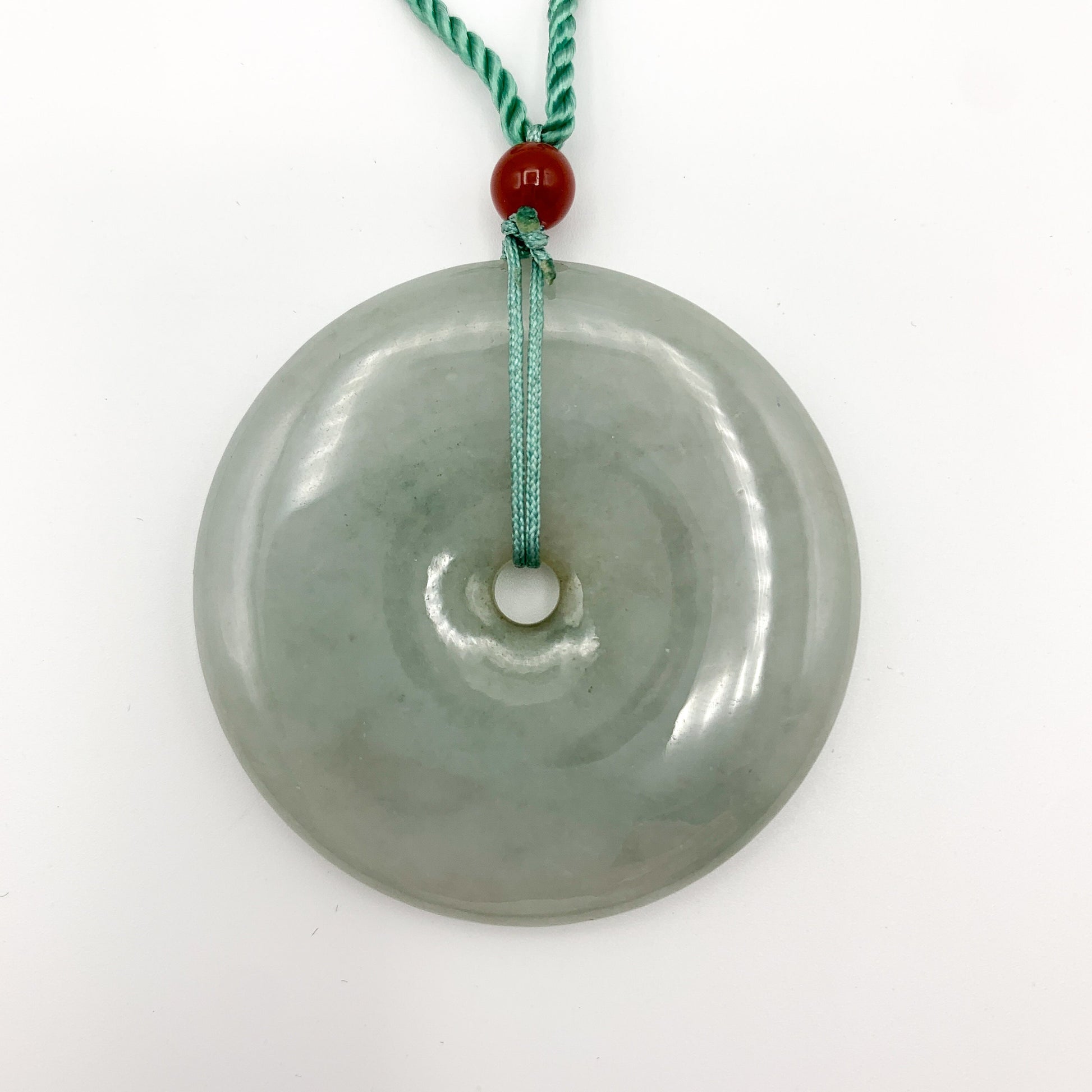 Jadeite Jade Large Circle Donut Carved Necklace, YJ-0321-0327258 - AriaDesignCollection