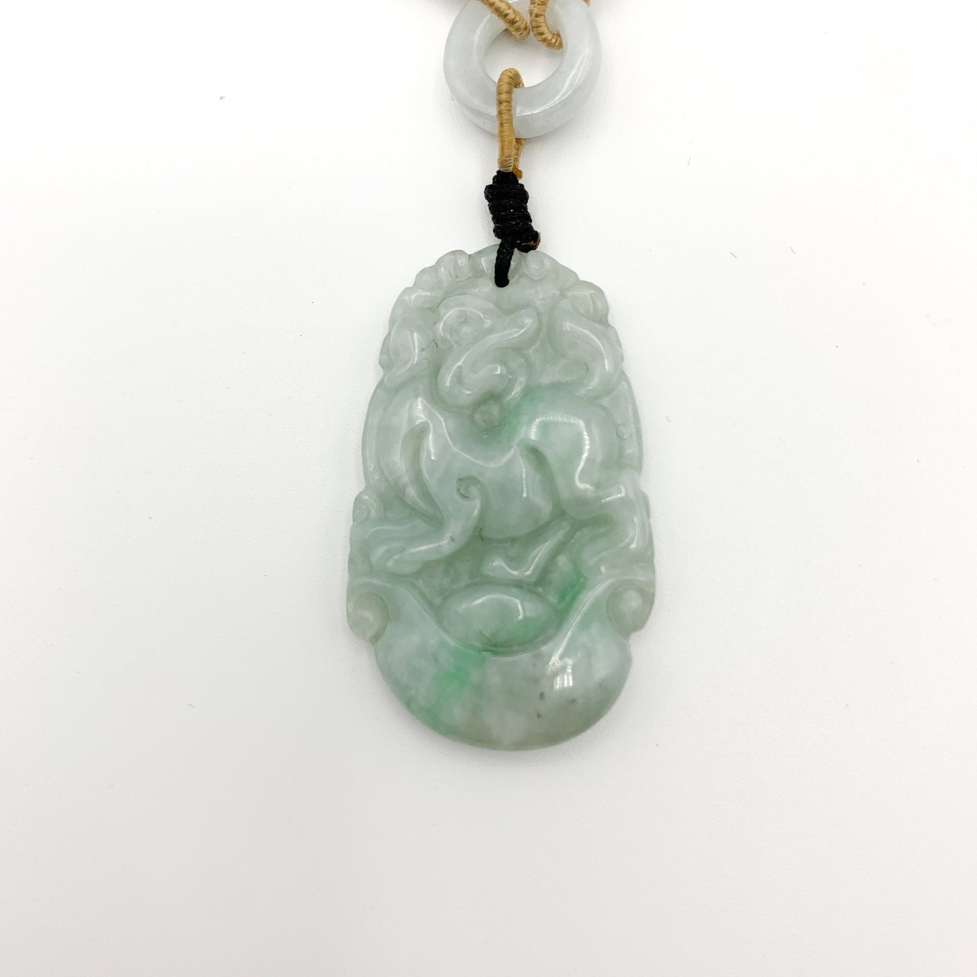 Jadeite Jade Dog Chinese Zodiac Hand Carved Red Pendant Necklace, YW-0110-1647036258 - AriaDesignCollection