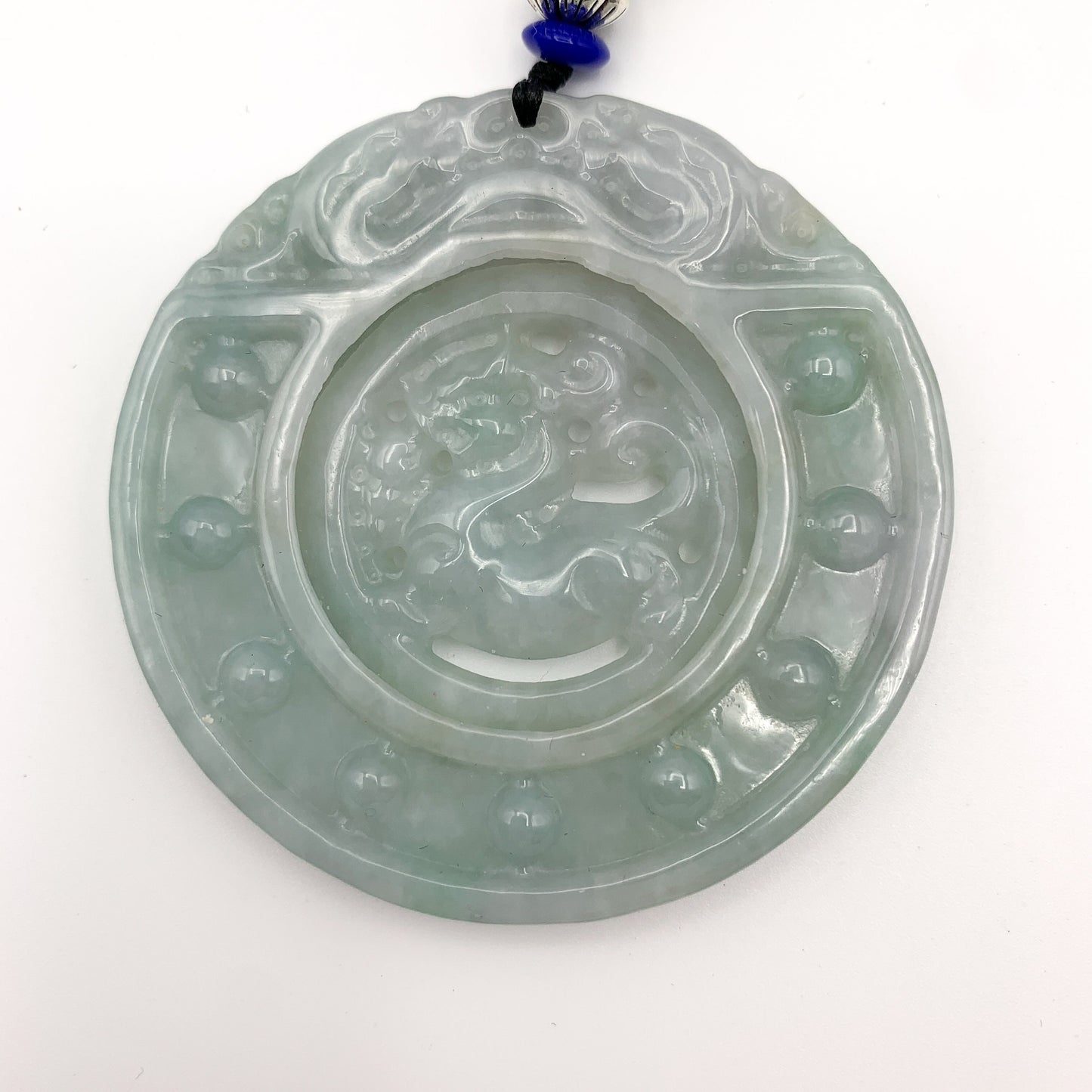 Jade Qilin Kirin Dragon, 麒麟, Hand Carved Necklace, Jade Necklace, Jade Pendant, YJ-0321-0467112 - AriaDesignCollection