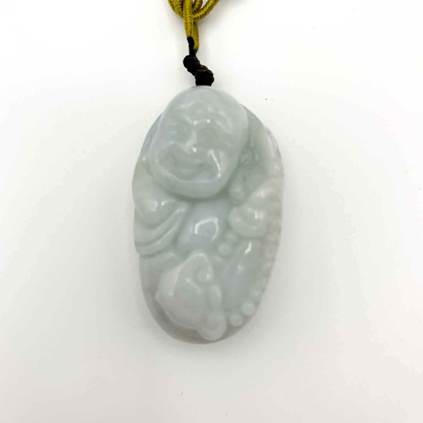 Jadeite Jade Happy Buddha Carved Pendant, YW-0110-1647012807 - AriaDesignCollection