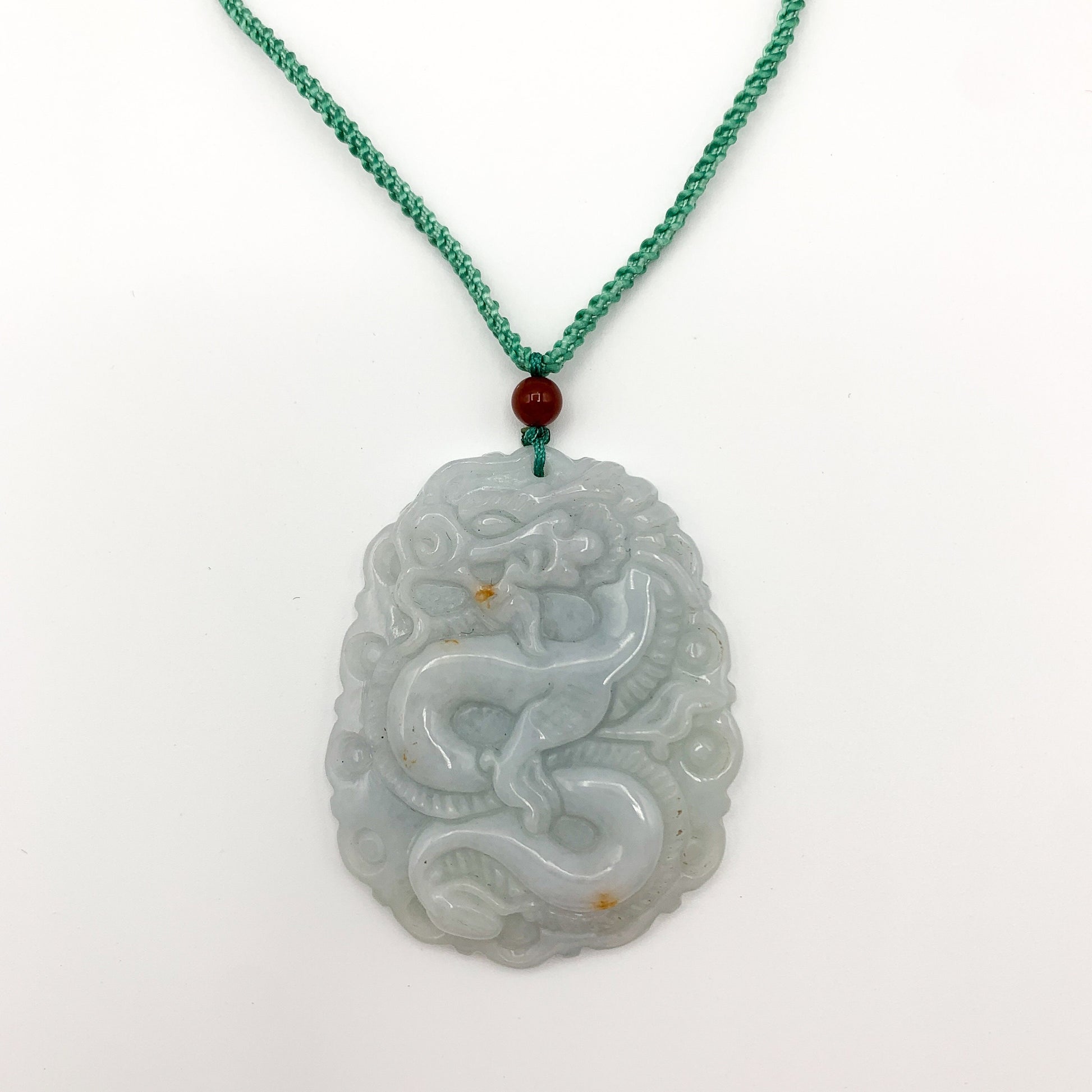 Jadeite Jade Dragon Chinese Zodiac Hand Carved Pendant Necklace, YJ-0321-0328593 - AriaDesignCollection