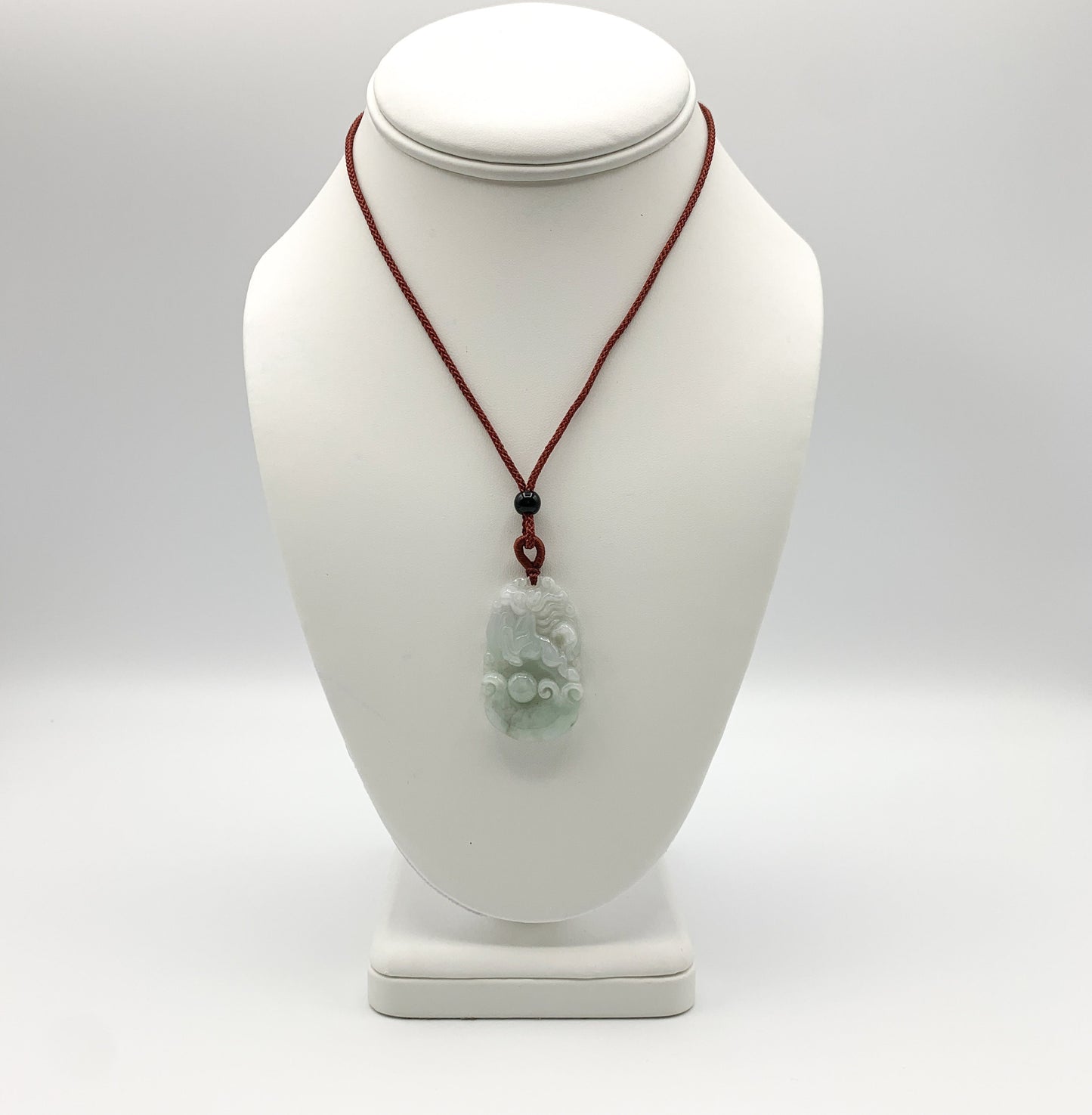 Jadeite Jade Horse Chinese Zodiac Carved Pendant Necklace, YJ-0321-0328270-10 - AriaDesignCollection