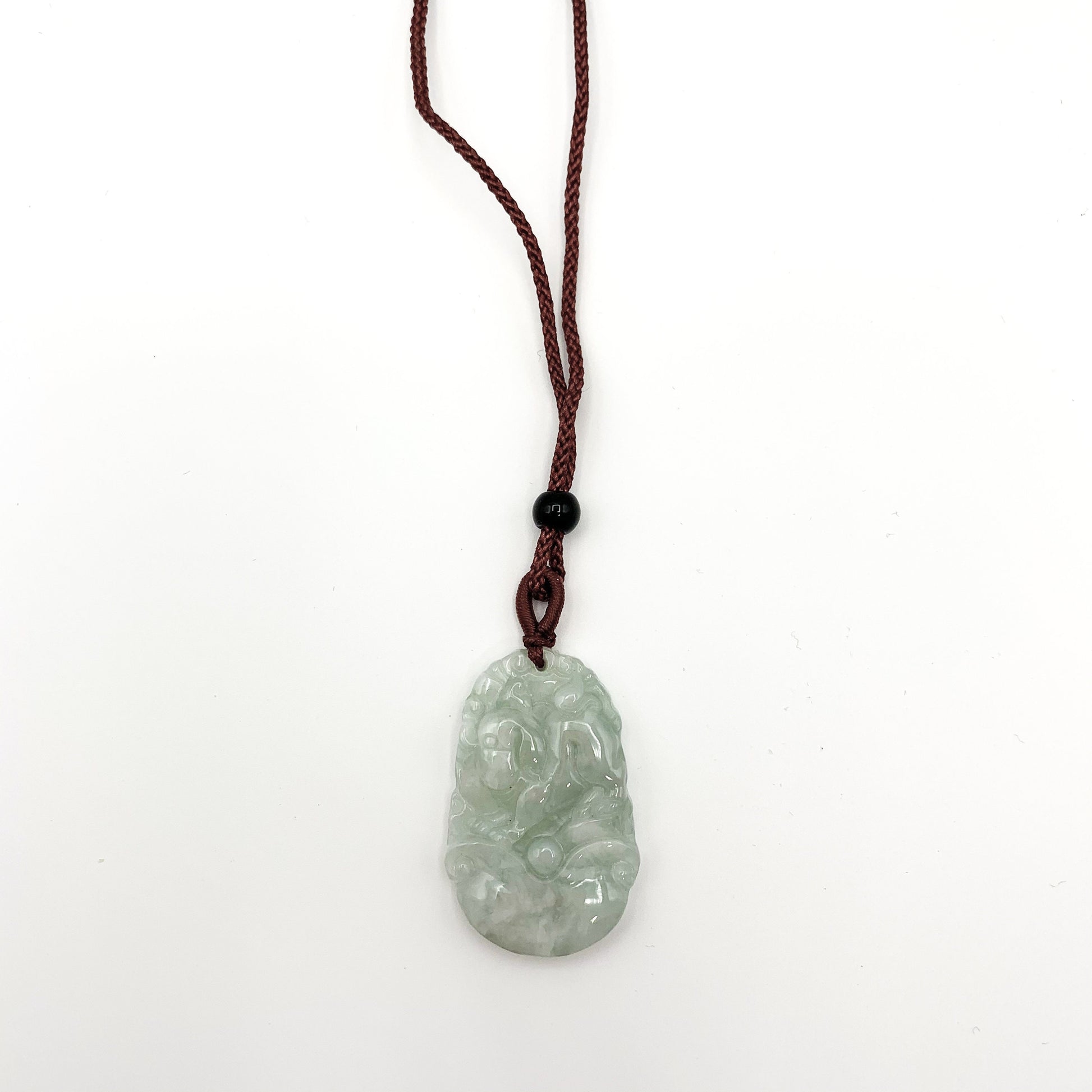 Jadeite Jade Pig Boar Chinese Zodiac Carved Pendant Necklace, YJ-0321-0328270-3 - AriaDesignCollection