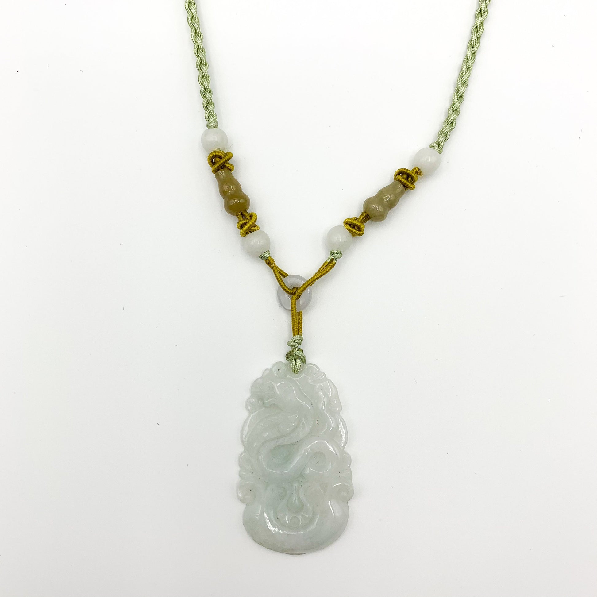 Jadeite Jade Snake Chinese Zodiac Carved Pendant Necklace, YW-0110-1646676892 - AriaDesignCollection