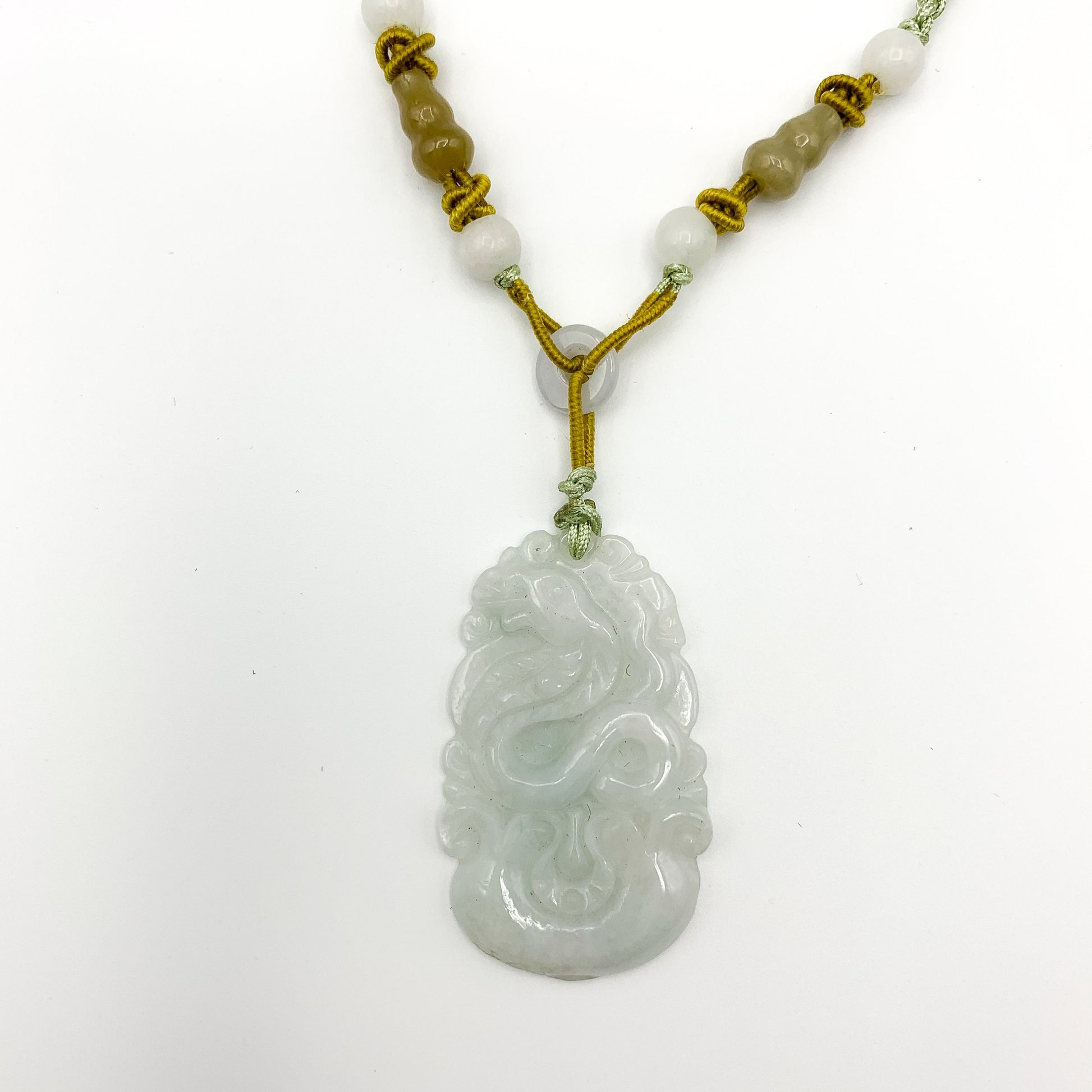 Jadeite Jade Snake Chinese Zodiac Carved Pendant Necklace, YW-0110-1646676892 - AriaDesignCollection