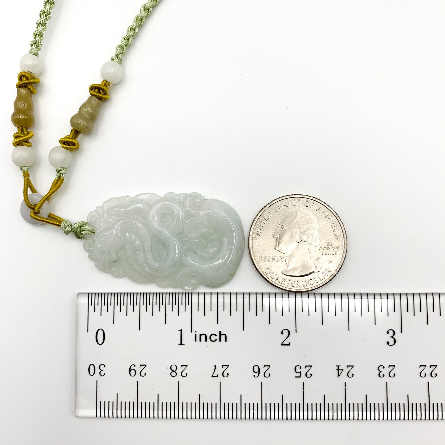 Jadeite Jade Snake Chinese Zodiac Carved Pendant Necklace, YW-0110-1646676892 - AriaDesignCollection