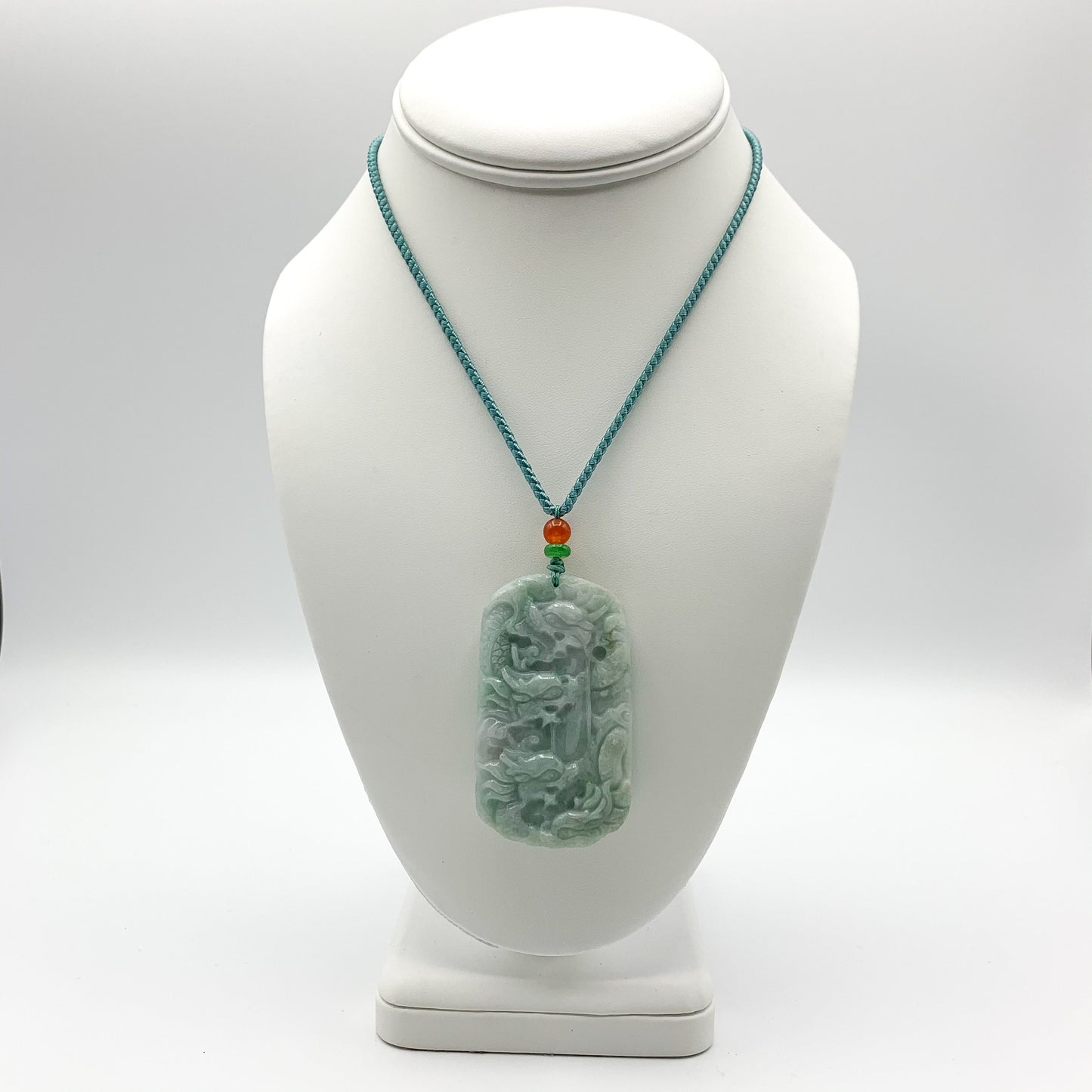 9 Dragon Jadeite Jade Chinese Zodiac Hand Carved Pendant Necklace, YJ-0321-0447197 - AriaDesignCollection