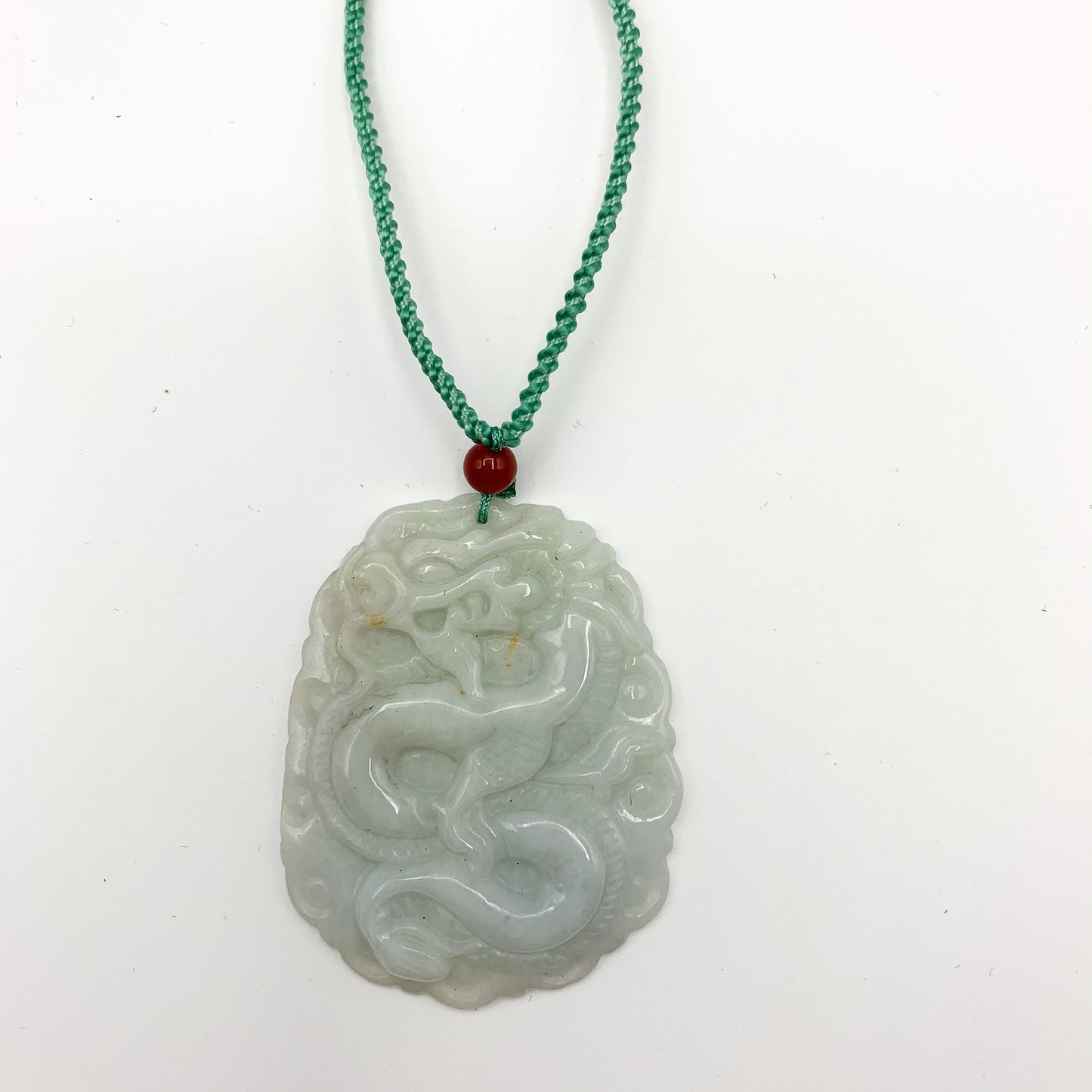 Jadeite Jade Dragon Chinese Zodiac Hand Carved Pendant Necklace, YJ-0321-0333032 - AriaDesignCollection