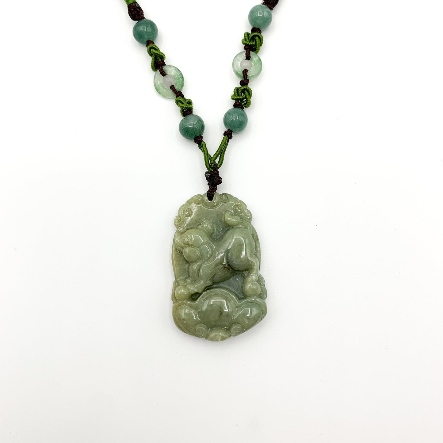 Jadeite Jade Pig Boar Chinese Zodiac Carved Pendant Necklace, YW-0321-1646926297 - AriaDesignCollection