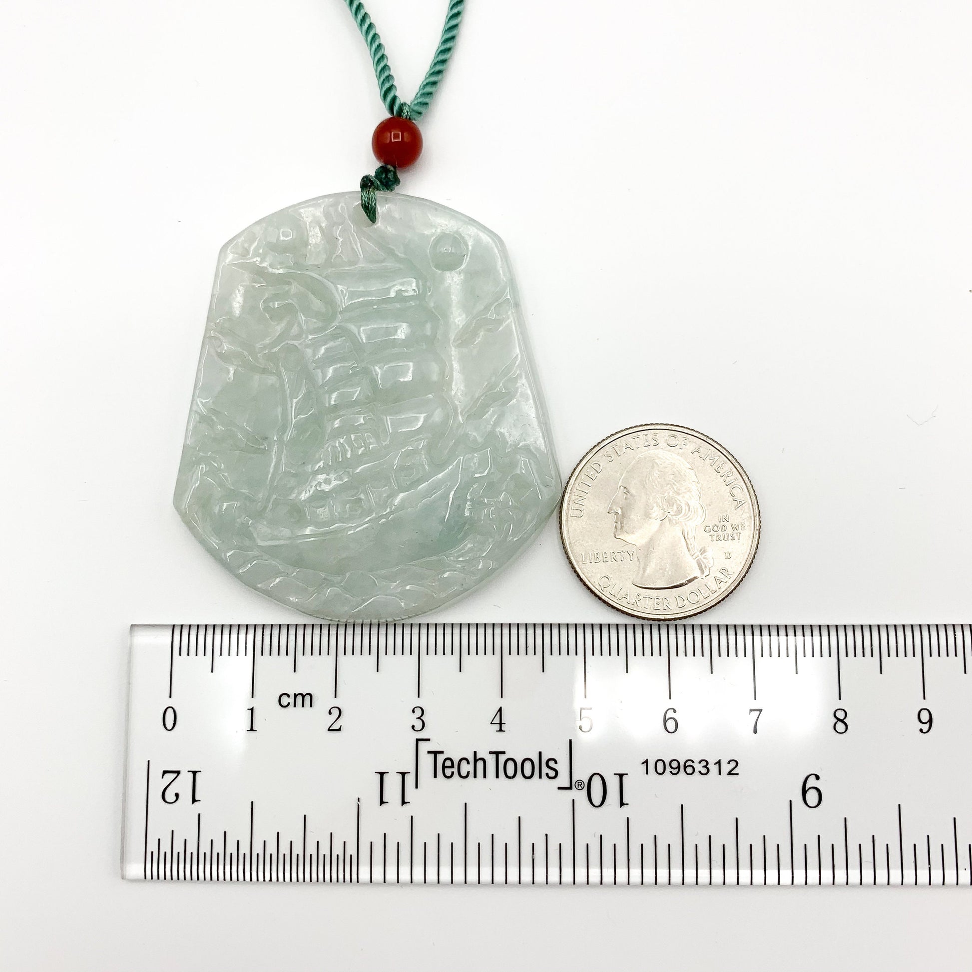 Jadeite Jade Sailboat Wind Boat Ship Minimalist Carved Necklace, YJ-0321-0332310 - AriaDesignCollection