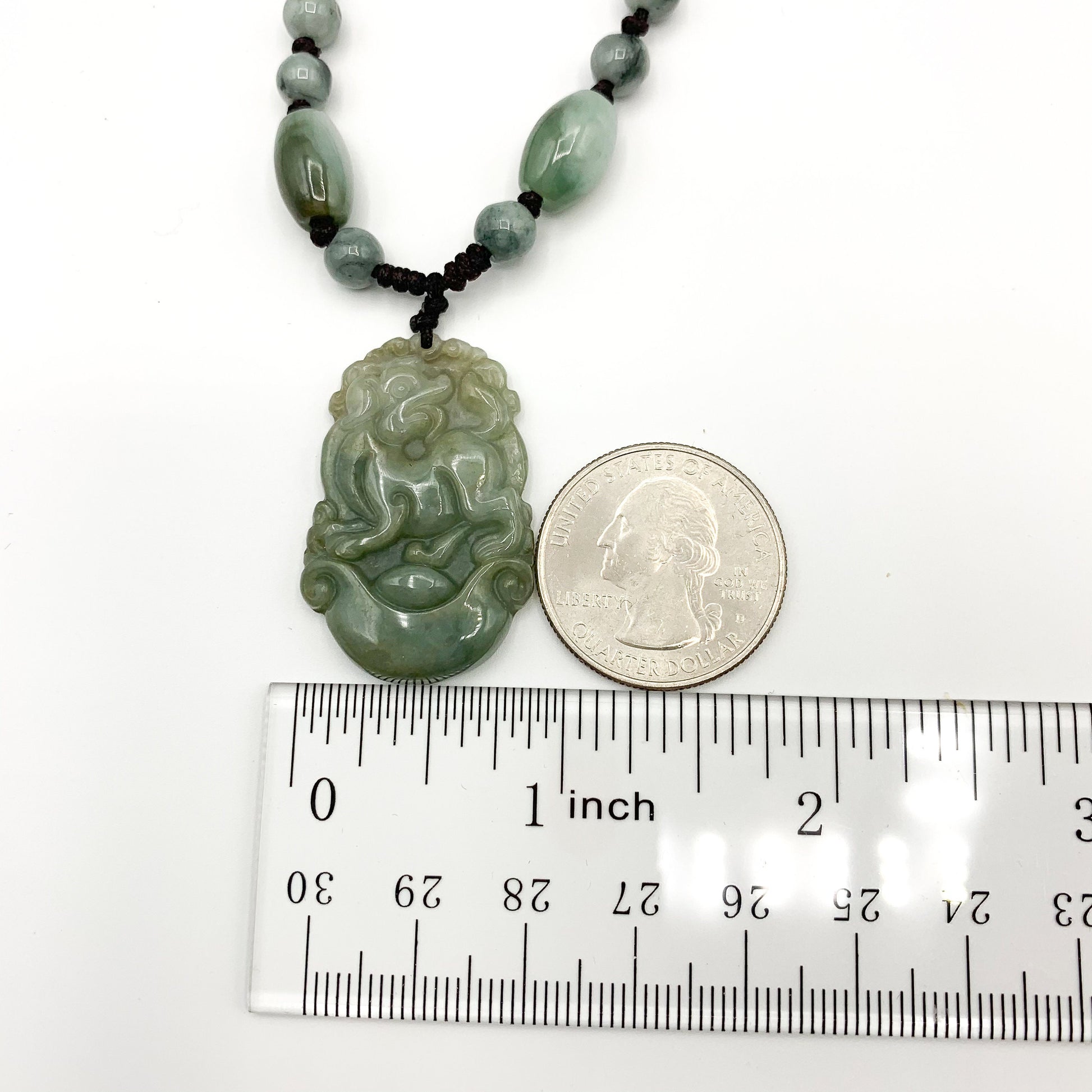 Jadeite Jade Dog Chinese Zodiac Carved Pendant Necklace, YW-0110-1646545270 - AriaDesignCollection