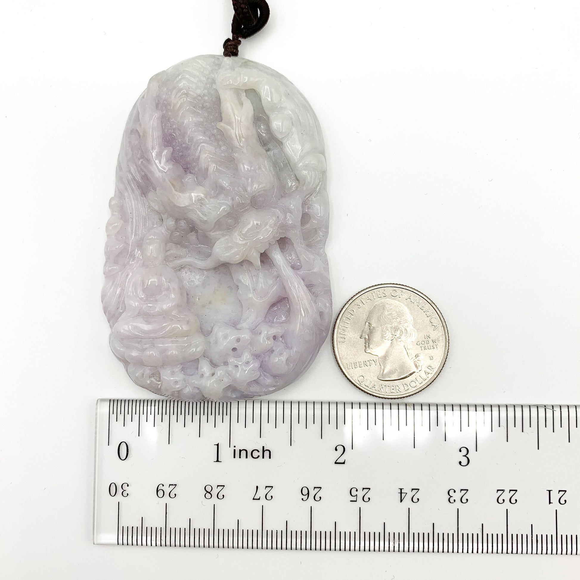 Very Large Jadeite Jade Dragon Protecting Master Necklace, YJ-0321-0442965 - AriaDesignCollection