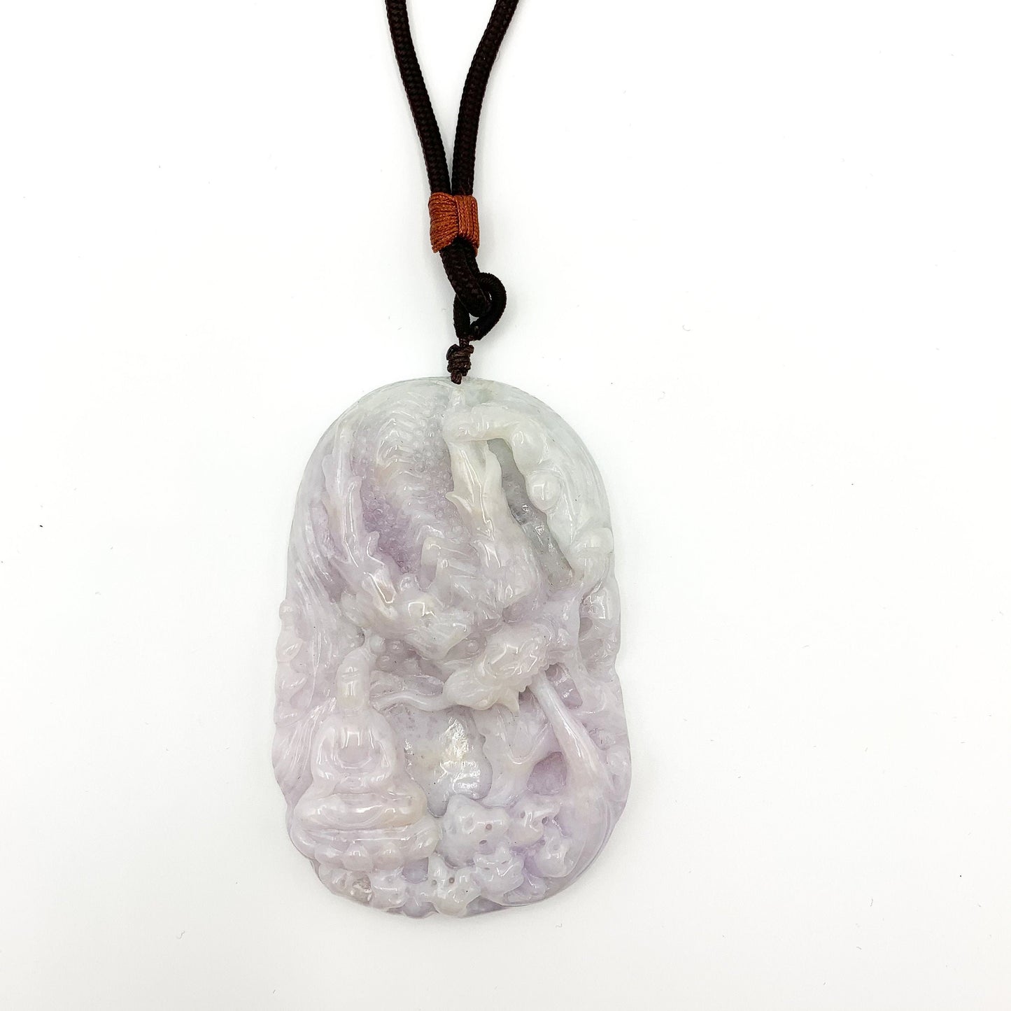 Very Large Jadeite Jade Dragon Protecting Master Necklace, YJ-0321-0442965 - AriaDesignCollection