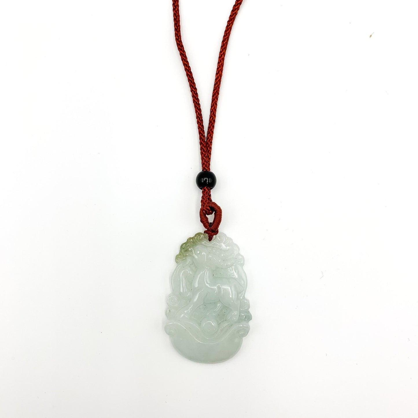 Jadeite Jade Sheep Goat Ram Chinese Zodiac Carved Pendant Necklace, YJ-0321-0328272-7 - AriaDesignCollection