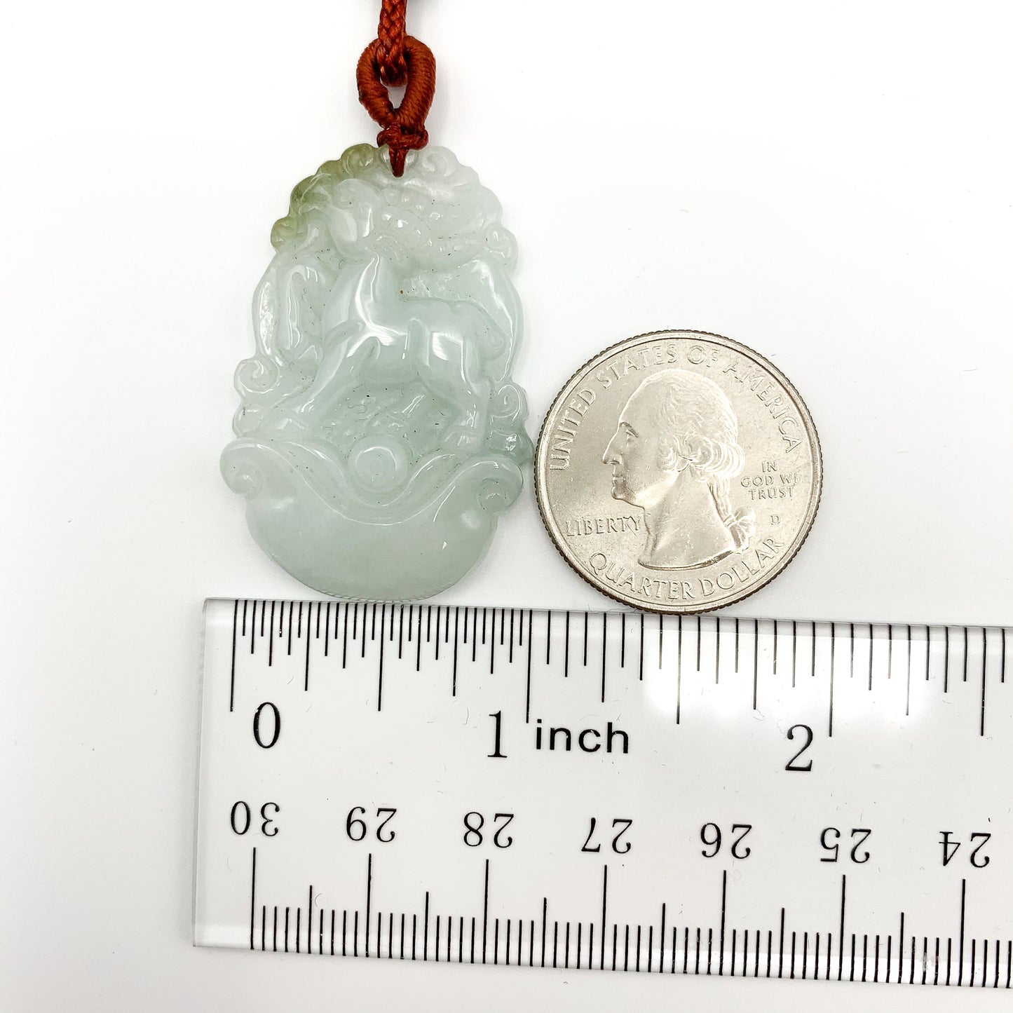 Jadeite Jade Sheep Goat Ram Chinese Zodiac Carved Pendant Necklace, YJ-0321-0328272-7 - AriaDesignCollection
