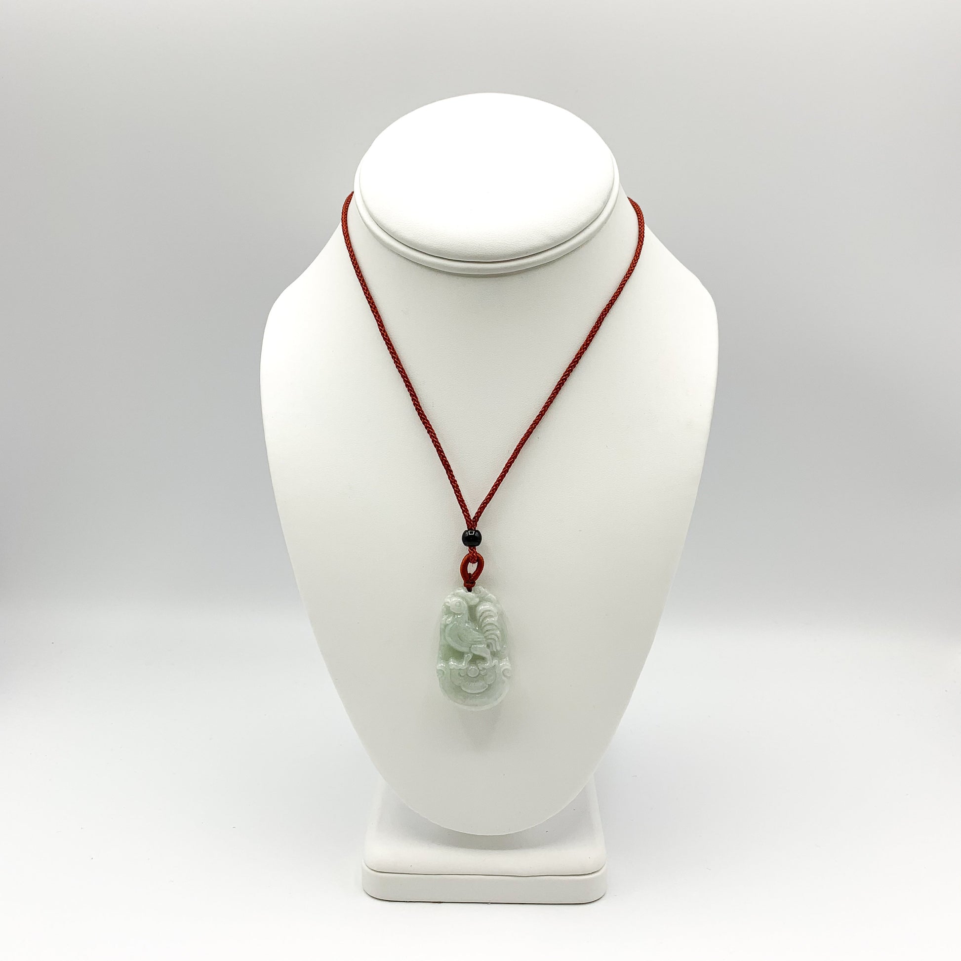 Jadeite Jade Rooster Chicken Chinese Zodiac Carved Pendant Necklace, YJ-0321-0328272-2 - AriaDesignCollection