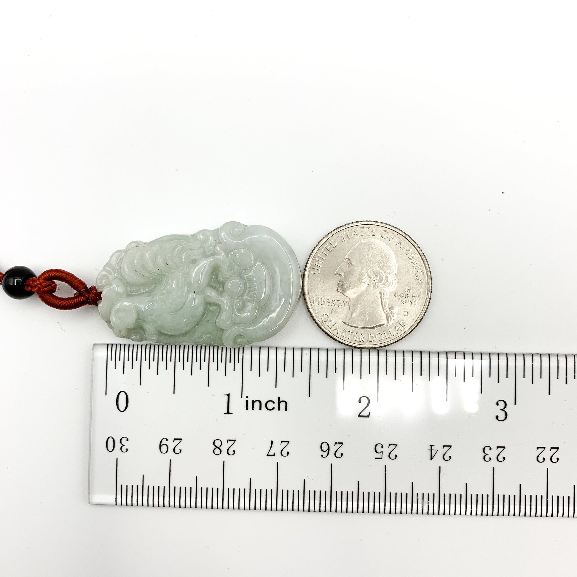 Jadeite Jade Rooster Chicken Chinese Zodiac Carved Pendant Necklace, YJ-0321-0328272-2 - AriaDesignCollection
