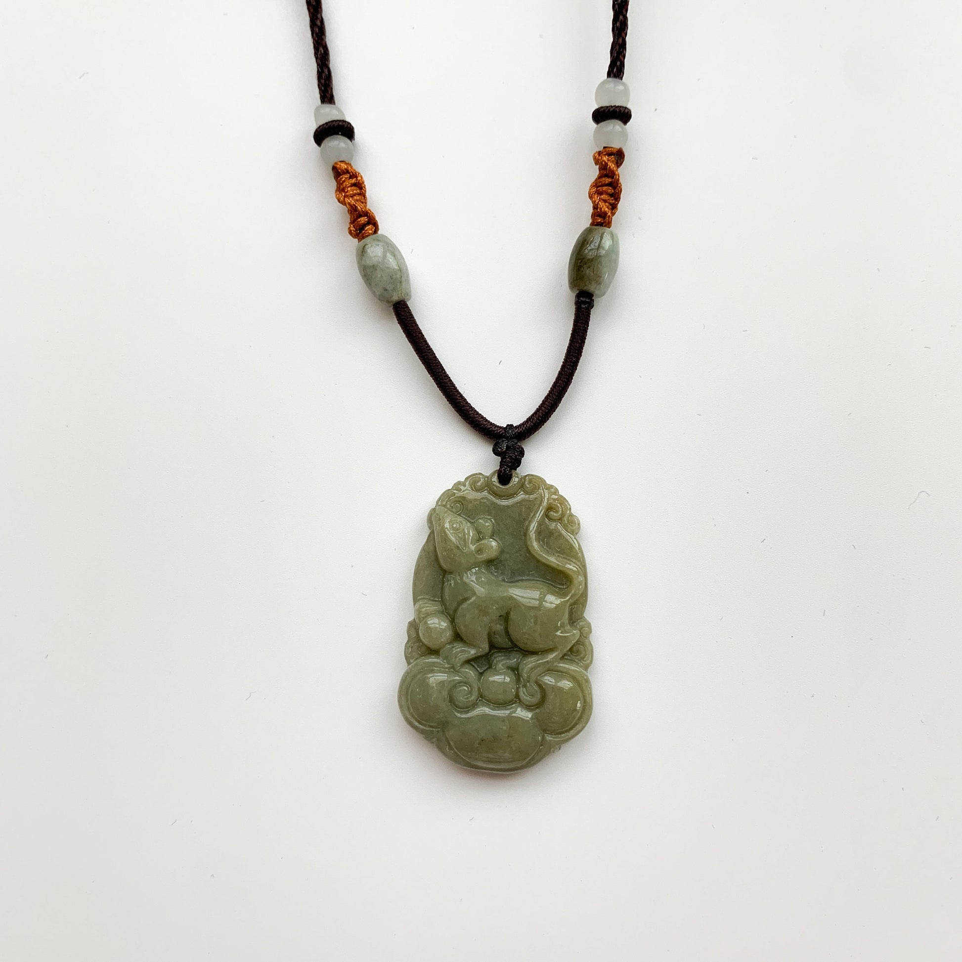 Jadeite Jade Rat Mouse Chinese Zodiac Carved Pendant Necklace, YW-0110-1646451919 - AriaDesignCollection