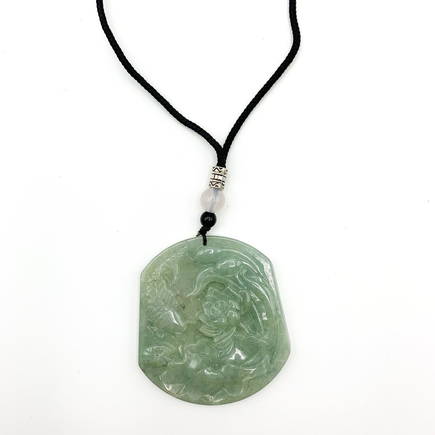 Jadeite Jade Fish Chinese Carved Pendant, Fish Pendant, Fish Necklace, RLXE-0321-0001020 - AriaDesignCollection