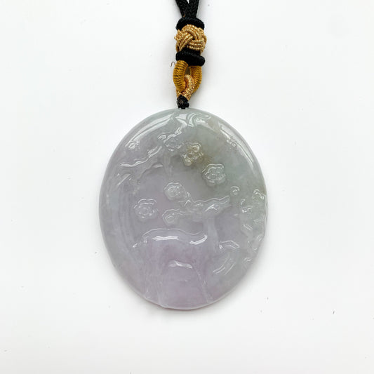 Jadeite Jade Deer in Forest Hand Carved Pendant Necklace, YJ-0321-0320242 - AriaDesignCollection