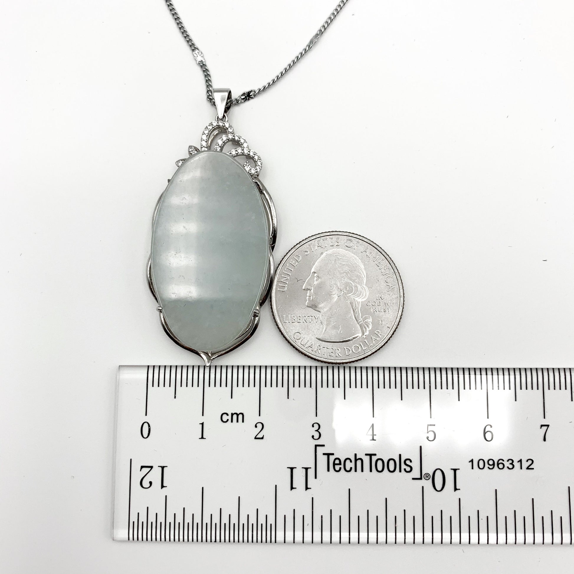Jadeite Jade Minimalist Dainty Sterling Silver Necklace, YJ-0321-0466125 - AriaDesignCollection